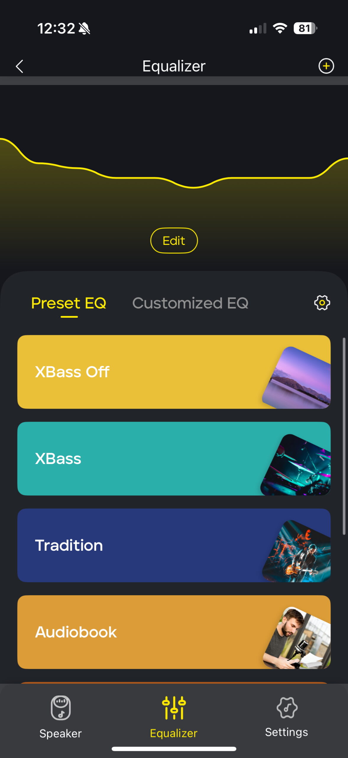 Screenshot of the TriBit app while connected to the StormBox Lava
