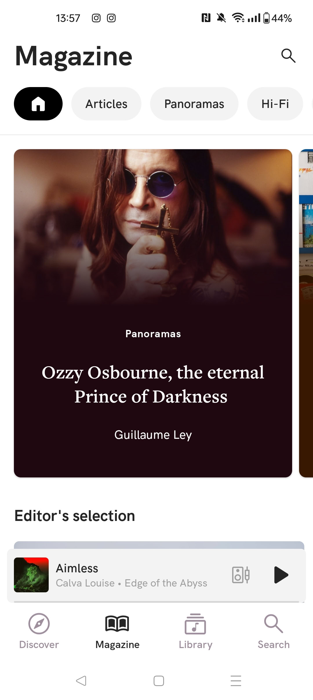 A screenshot of Qobuz magazine.