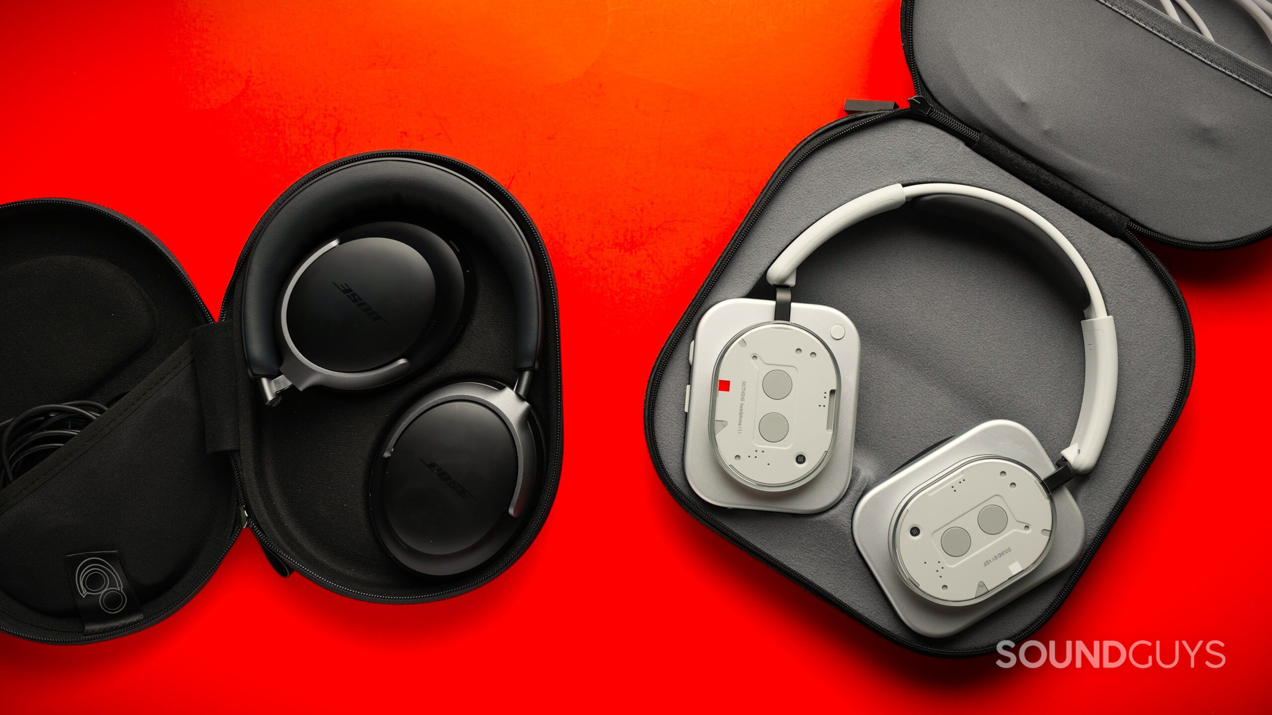 nothing headphone vs bose qc ultra case open