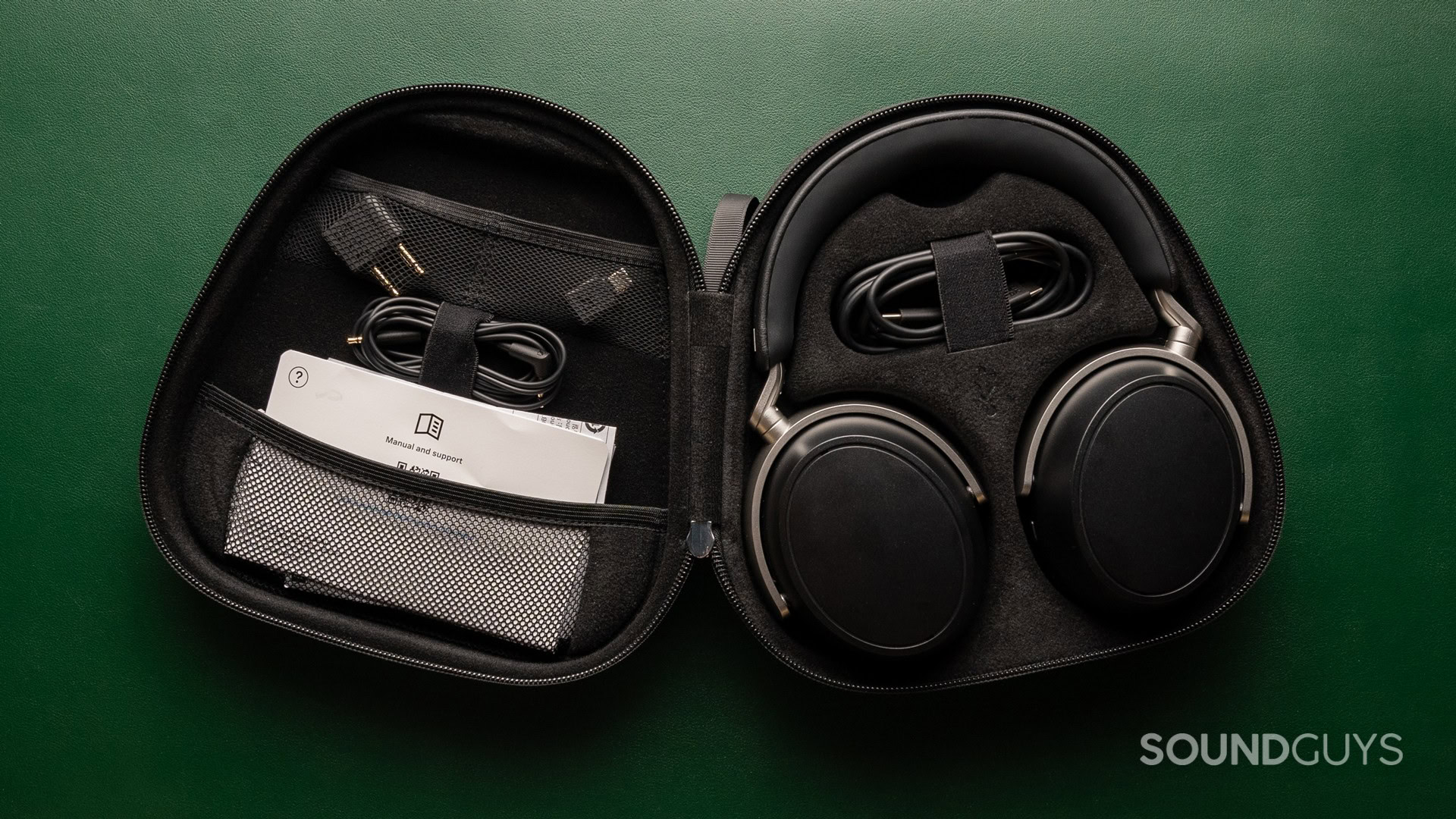 sennheiser-HDB-630-case A photo of the Sennheiser HDB 630 in its travel case.