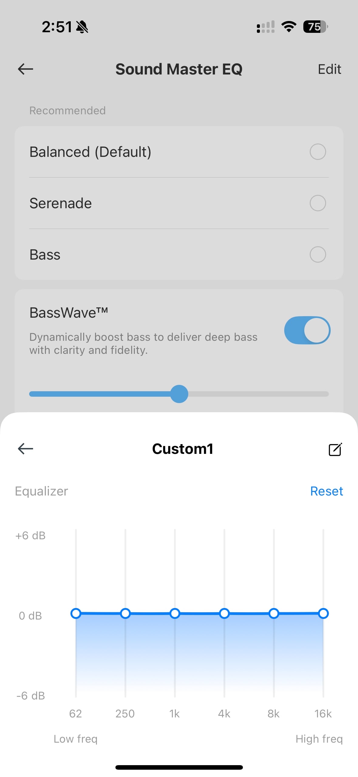 OnePlus Buds 4 HeyMelody app equalizer.