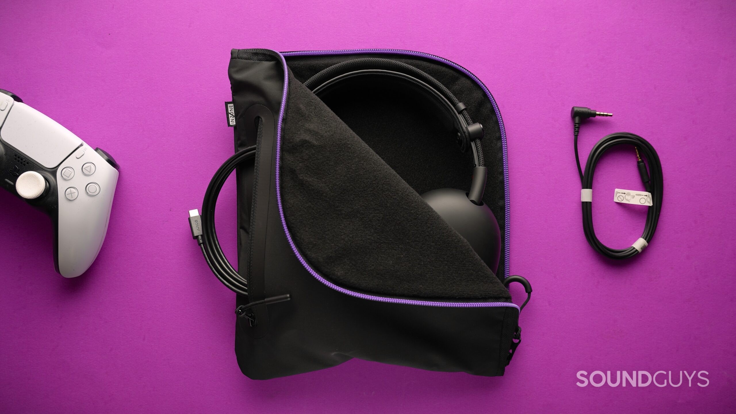 sony inzone h9 II headset inside soft pouch