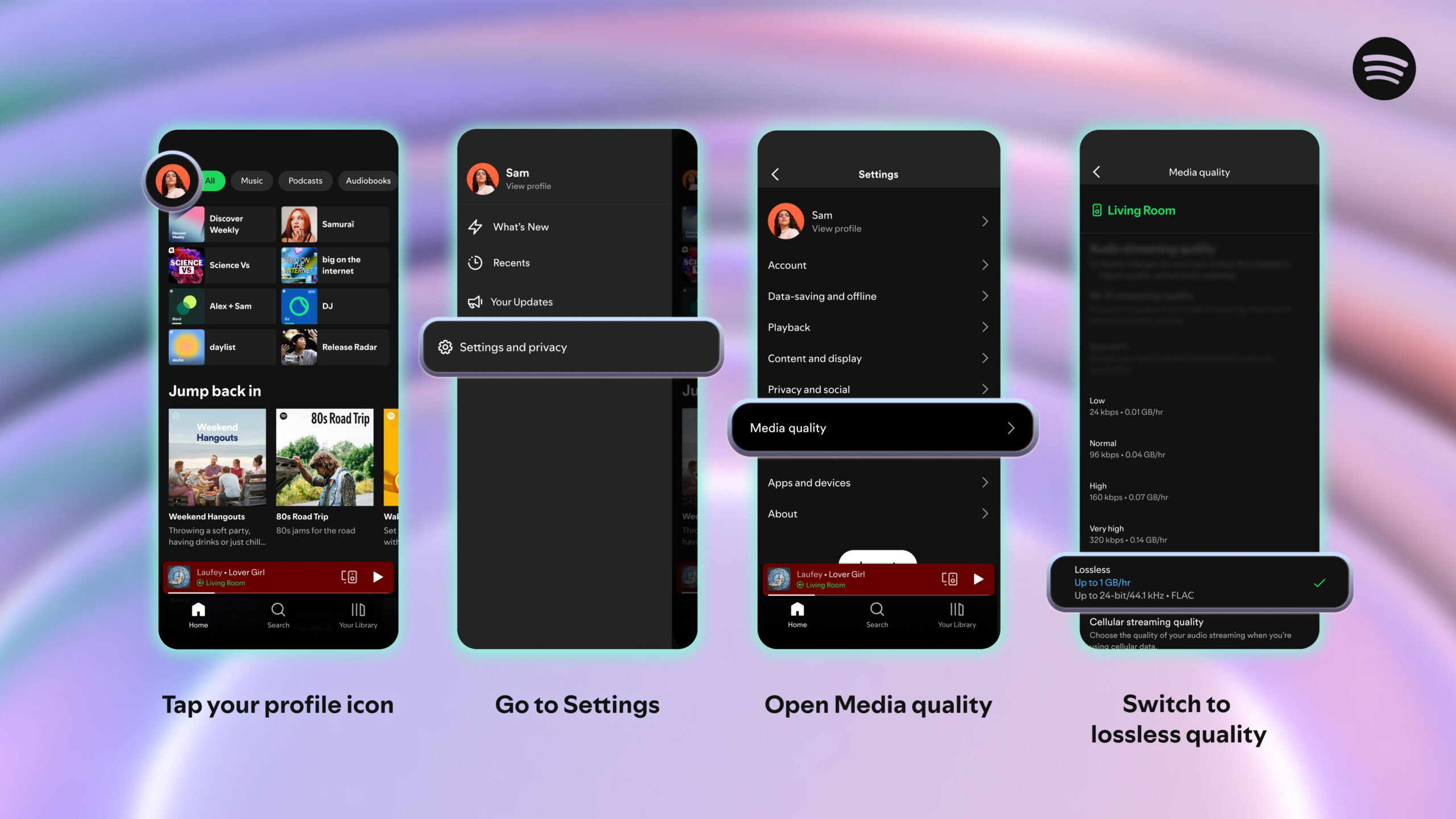 How to enable lossless audio in Spotify 