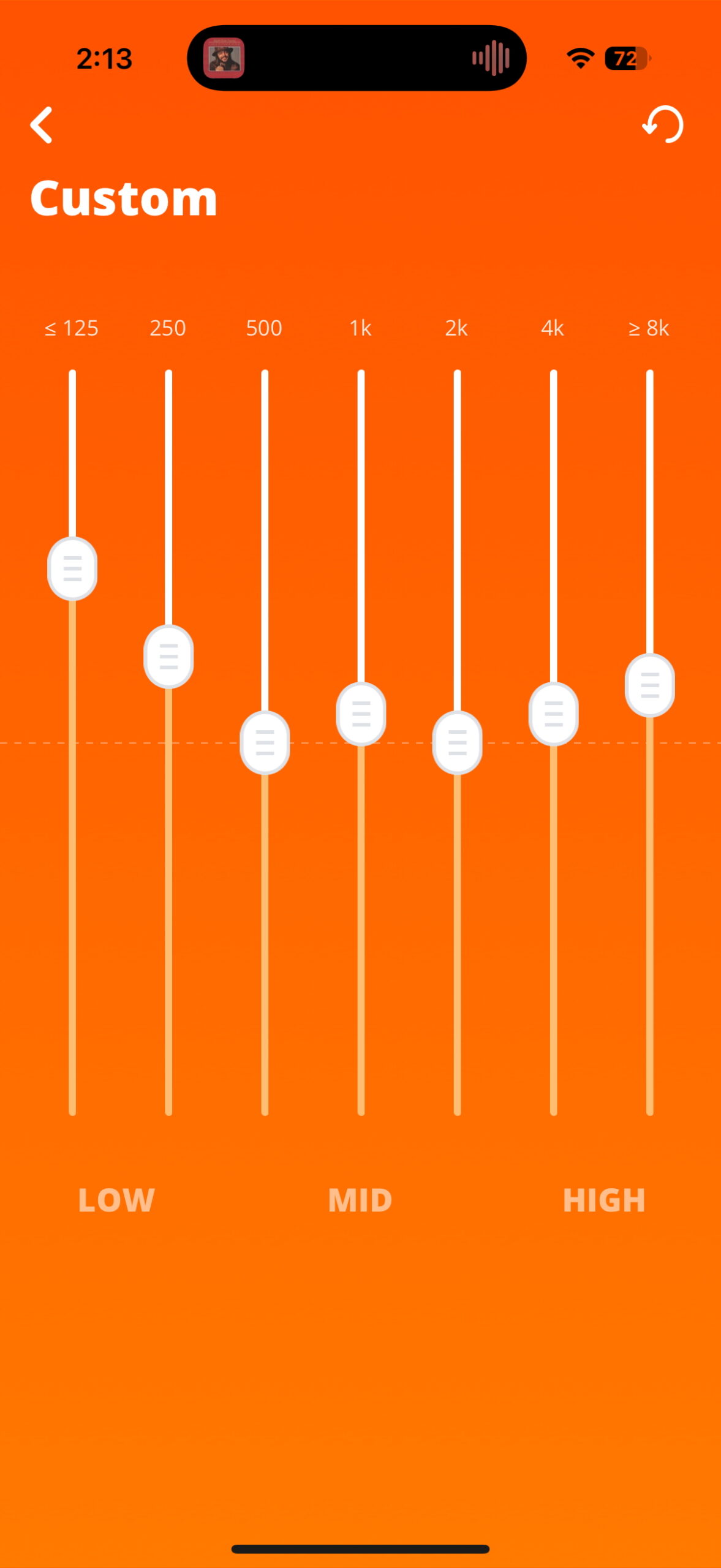 Screenshot of the JBL Portable app while connected to the Grip