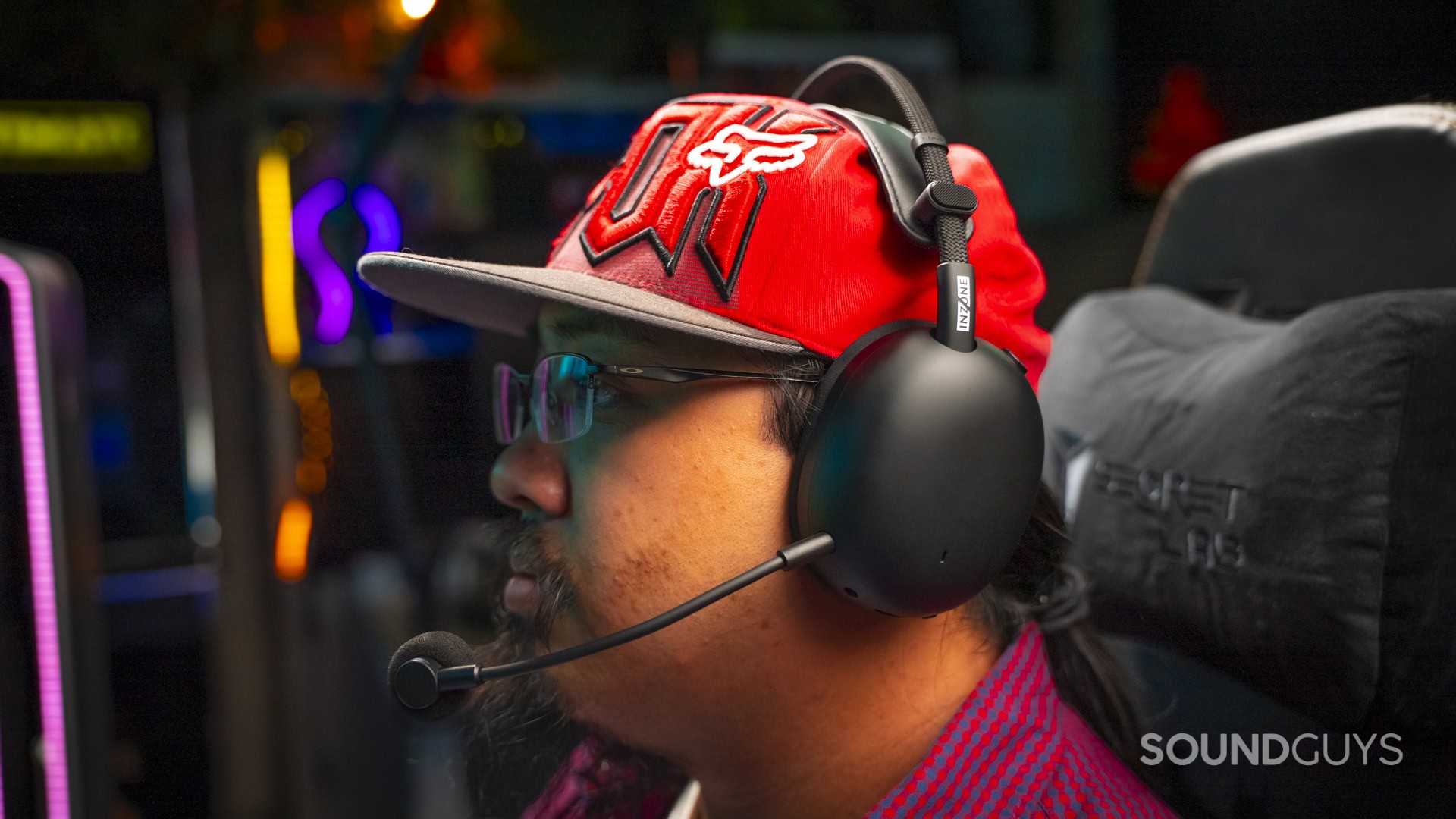 A man wearing the sony inzone h9 II gaming headset