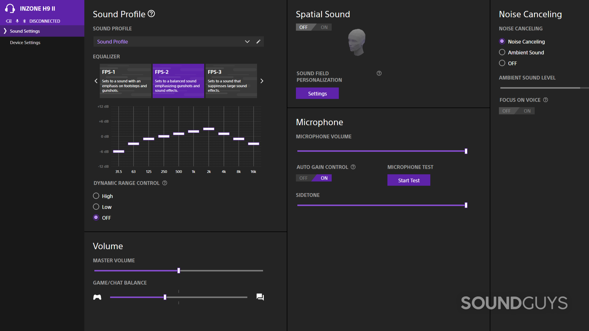 sony inzone hub screenshot