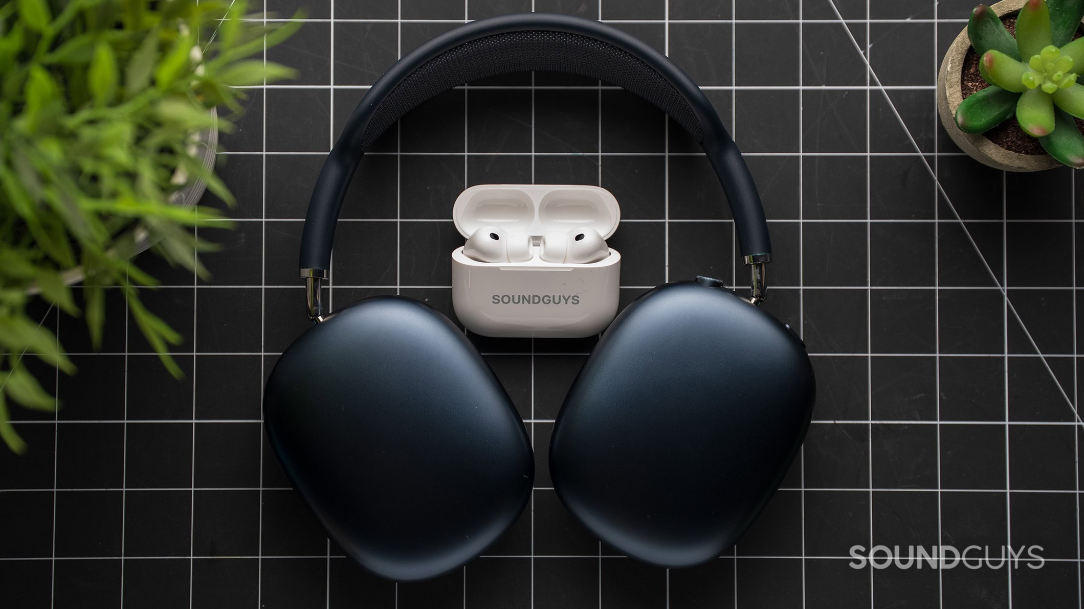 Apple AirPods Max next to AirPods Pro 3 Apple AirPods Max next to the AirPods Pro 3.