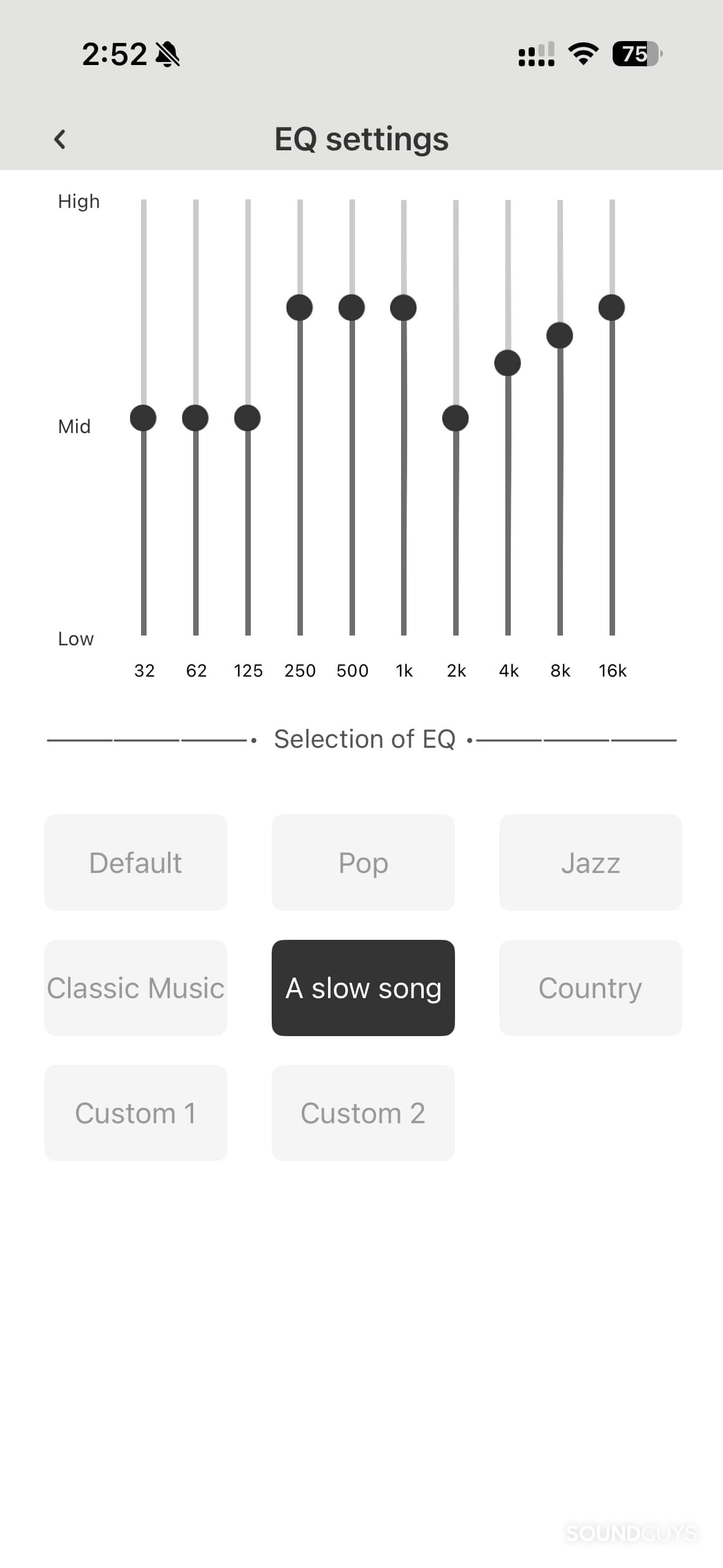 Langsdom AirWave Max headphones app EQ.
