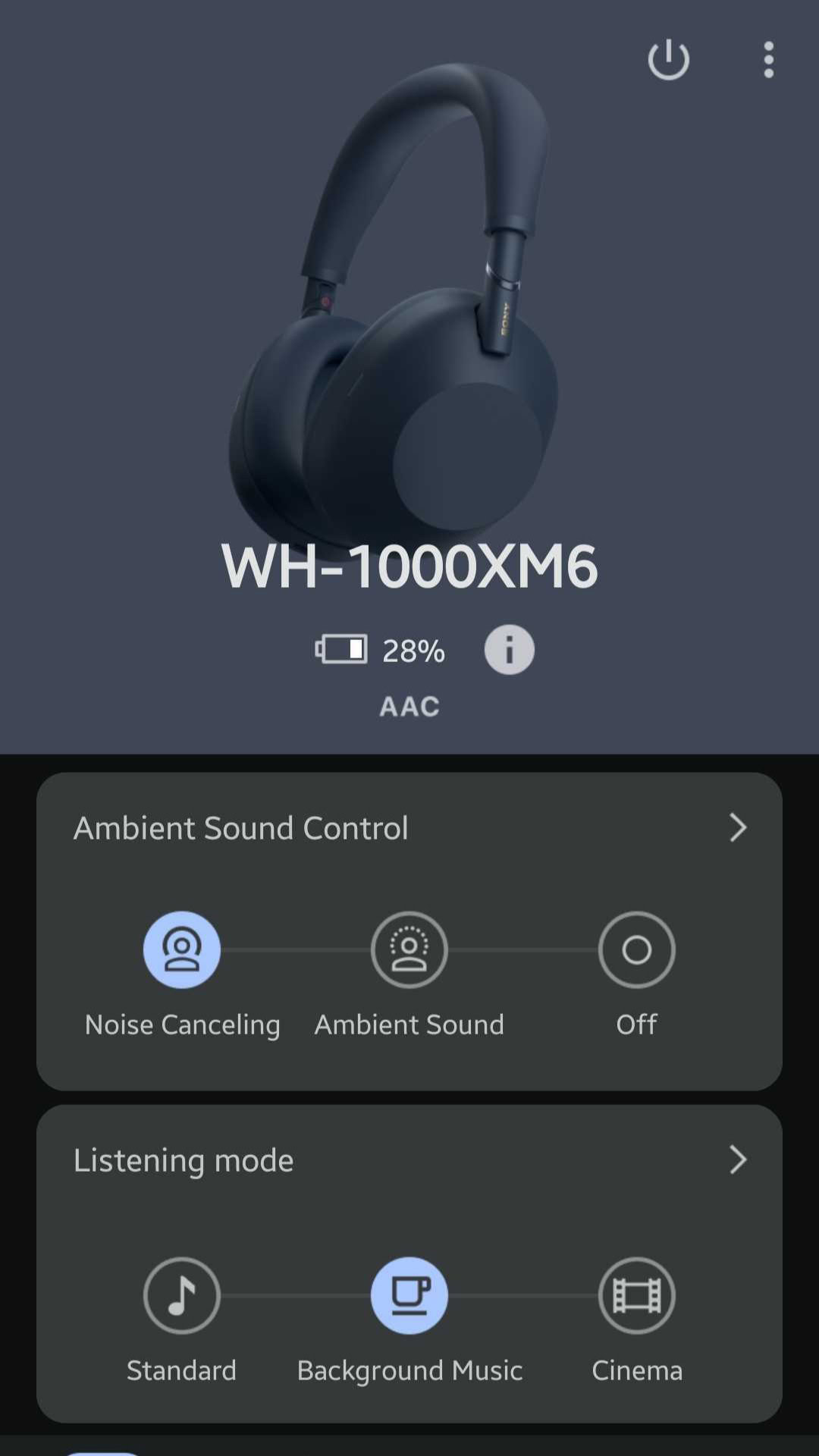 Sony Sound Connect app background music mode