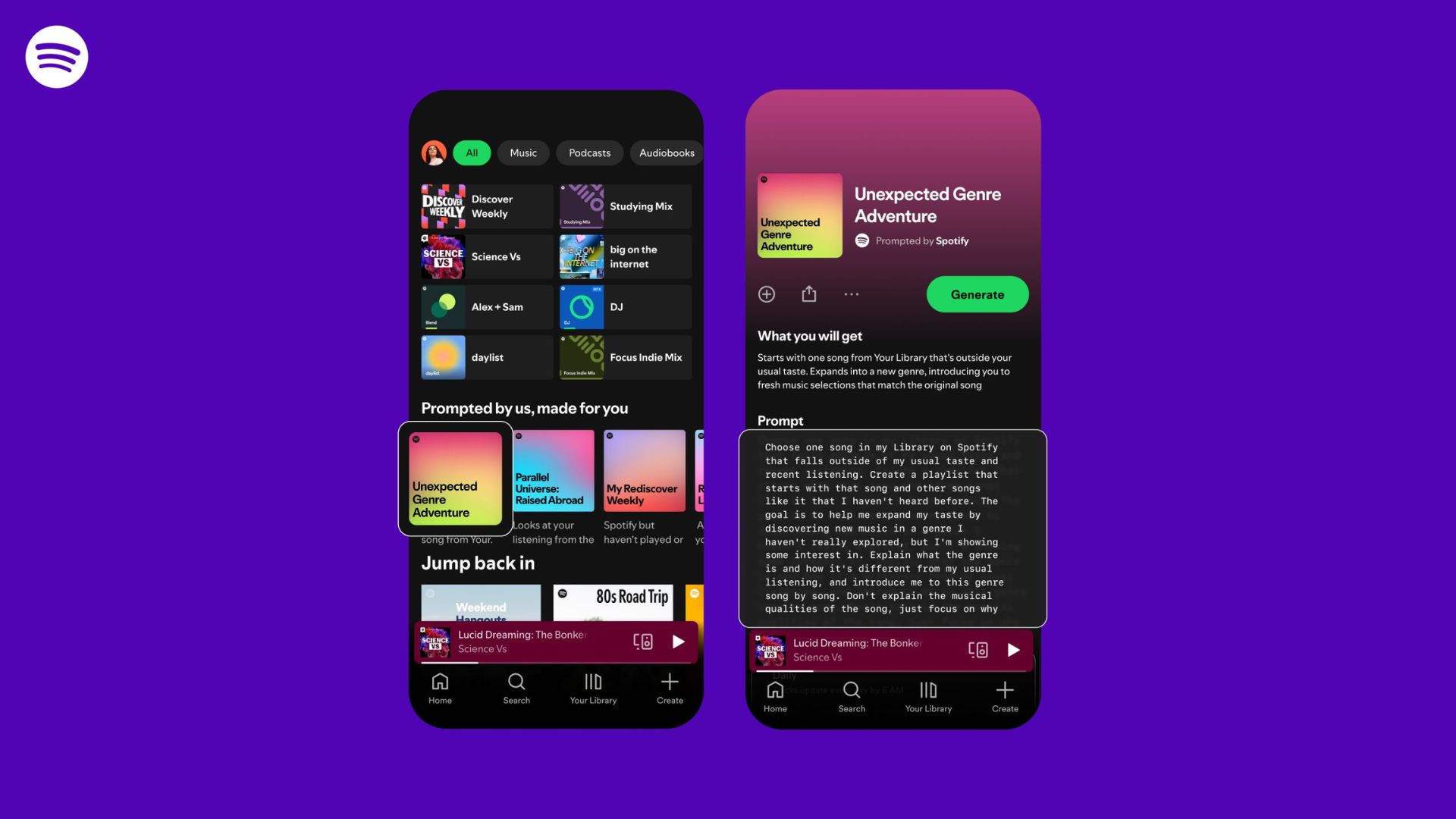 Spotify-Prompted-Playlists A screenshot of Spotify Prompted Playlists prompts.