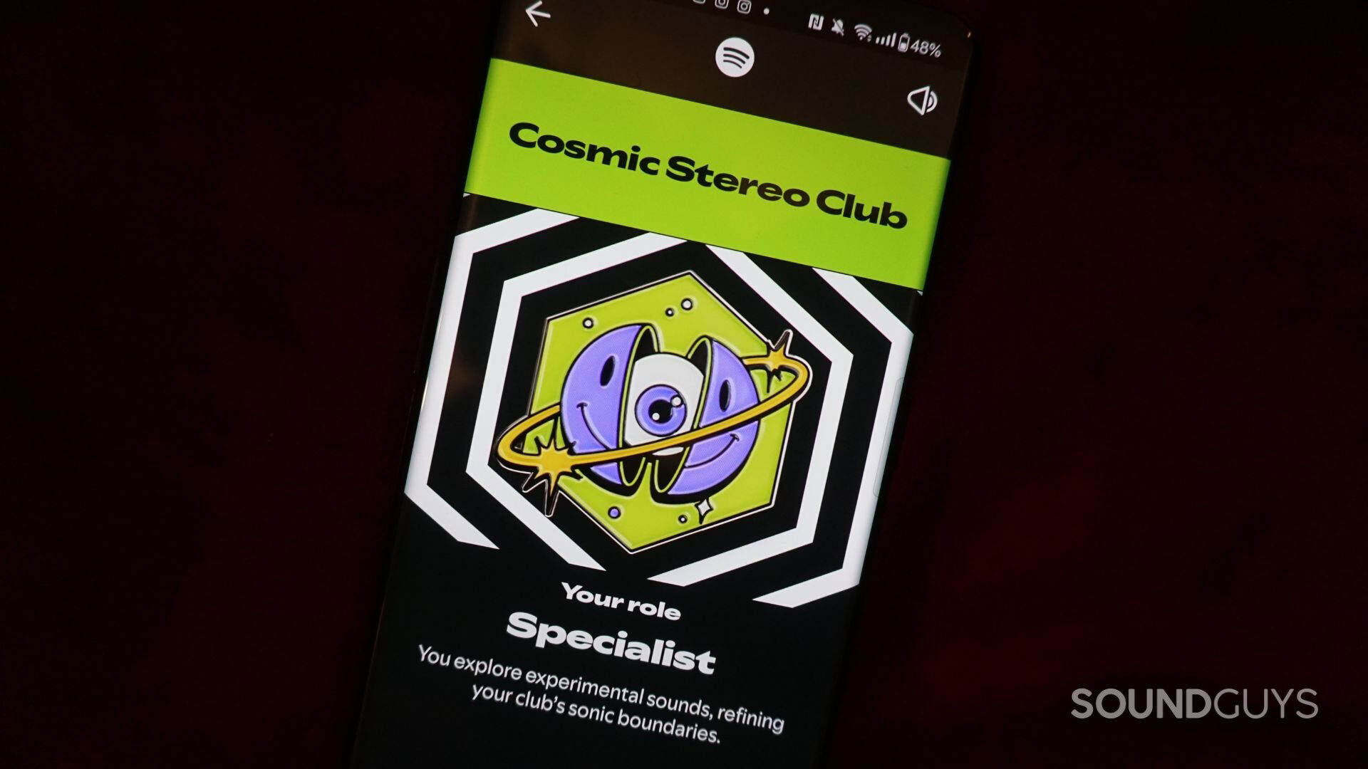 A photograph of the Spotify Wrapped listening club feature.