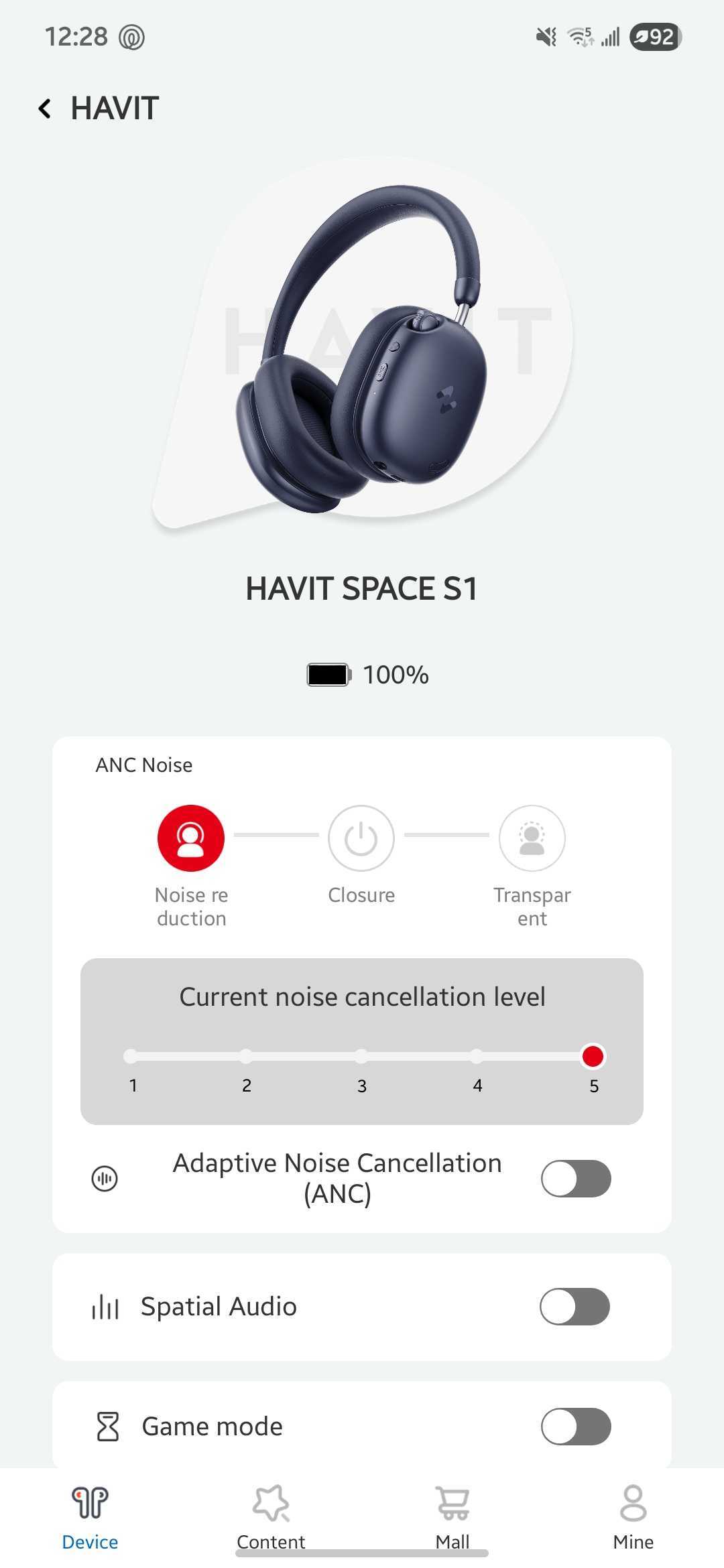 Havit Space S1 app homepage