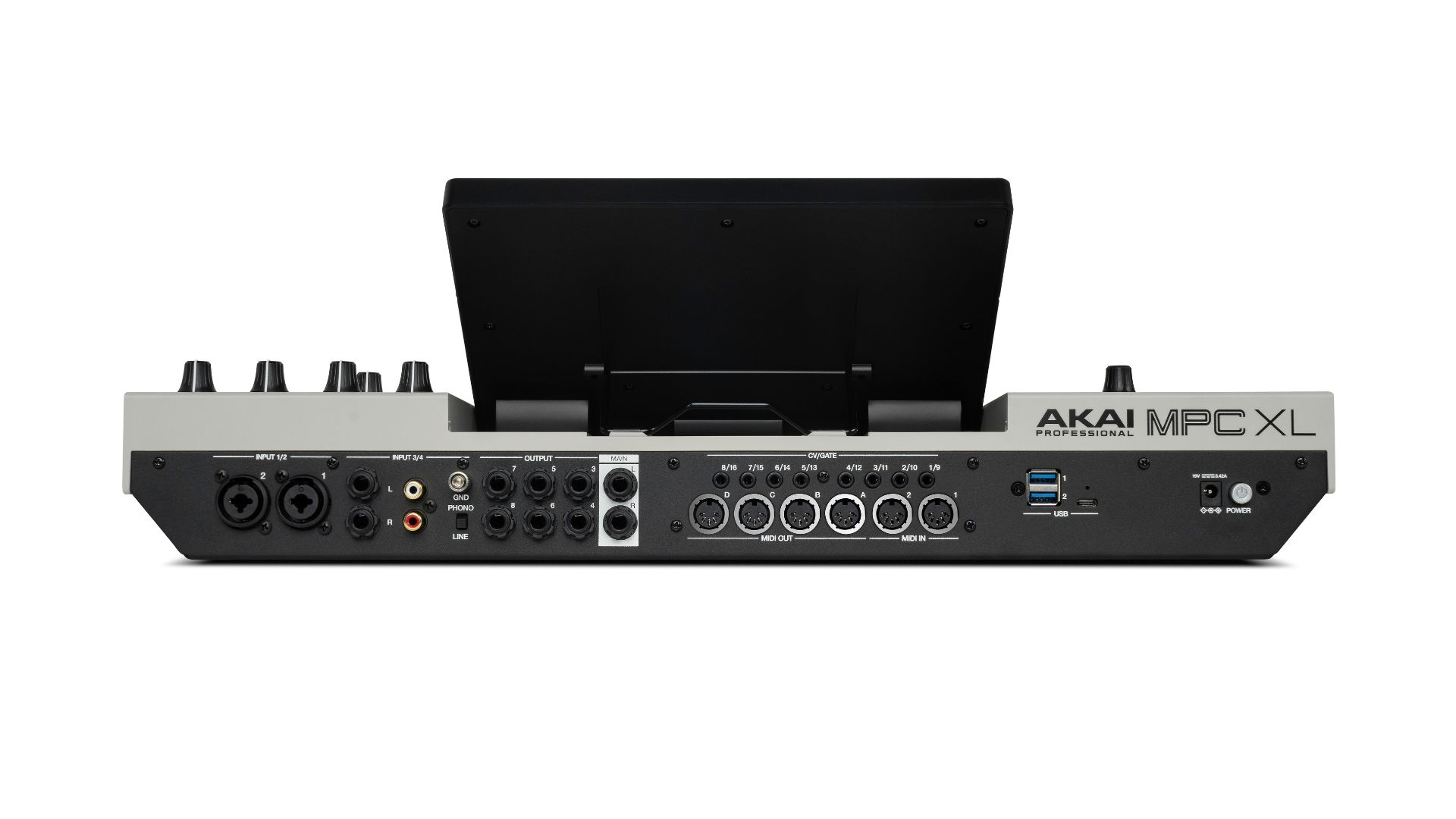 Akai-Professional-MPC-XL-Rear A rear-side photograph of the Akai Professional MPC XL.