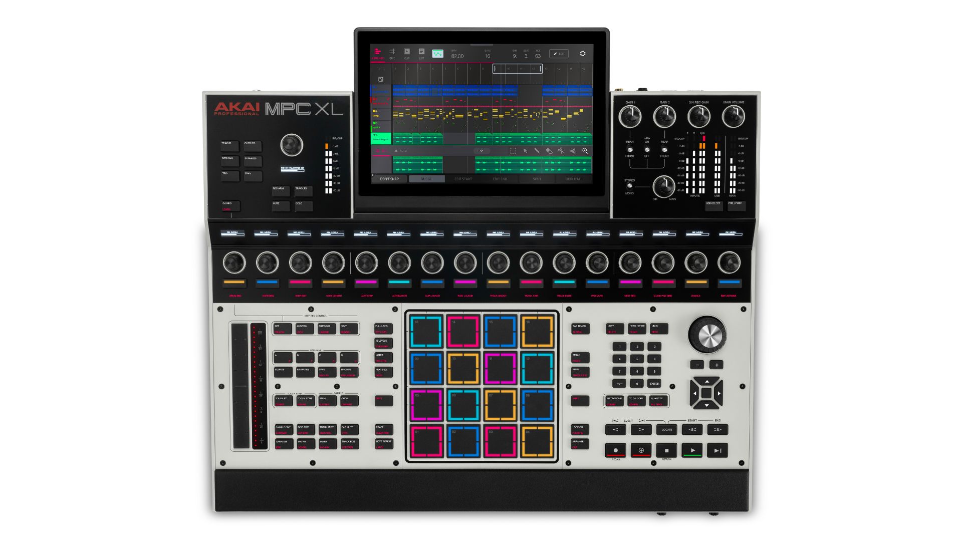 Akai-Professional-MPC-XL-Top-Down A top-down photograph of the Akai Professional MPC XL.