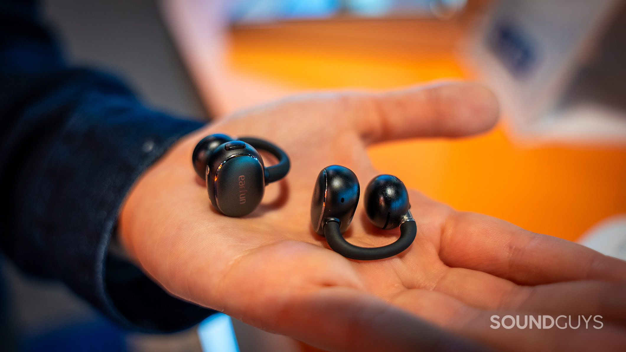 EarFun Clip 2 in hand 2 EarFun Clip 2 in hand.