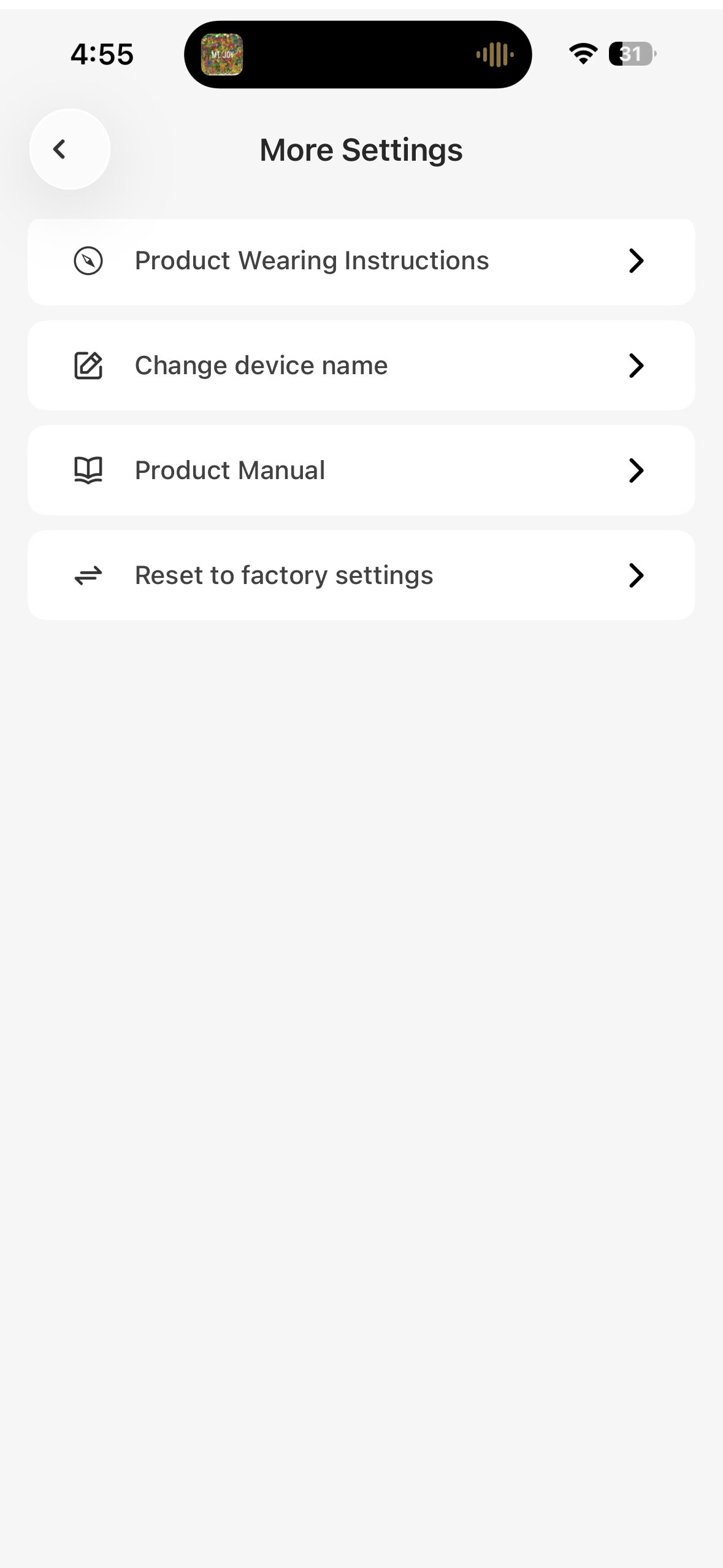 HAVIT Space NC01T app settings.