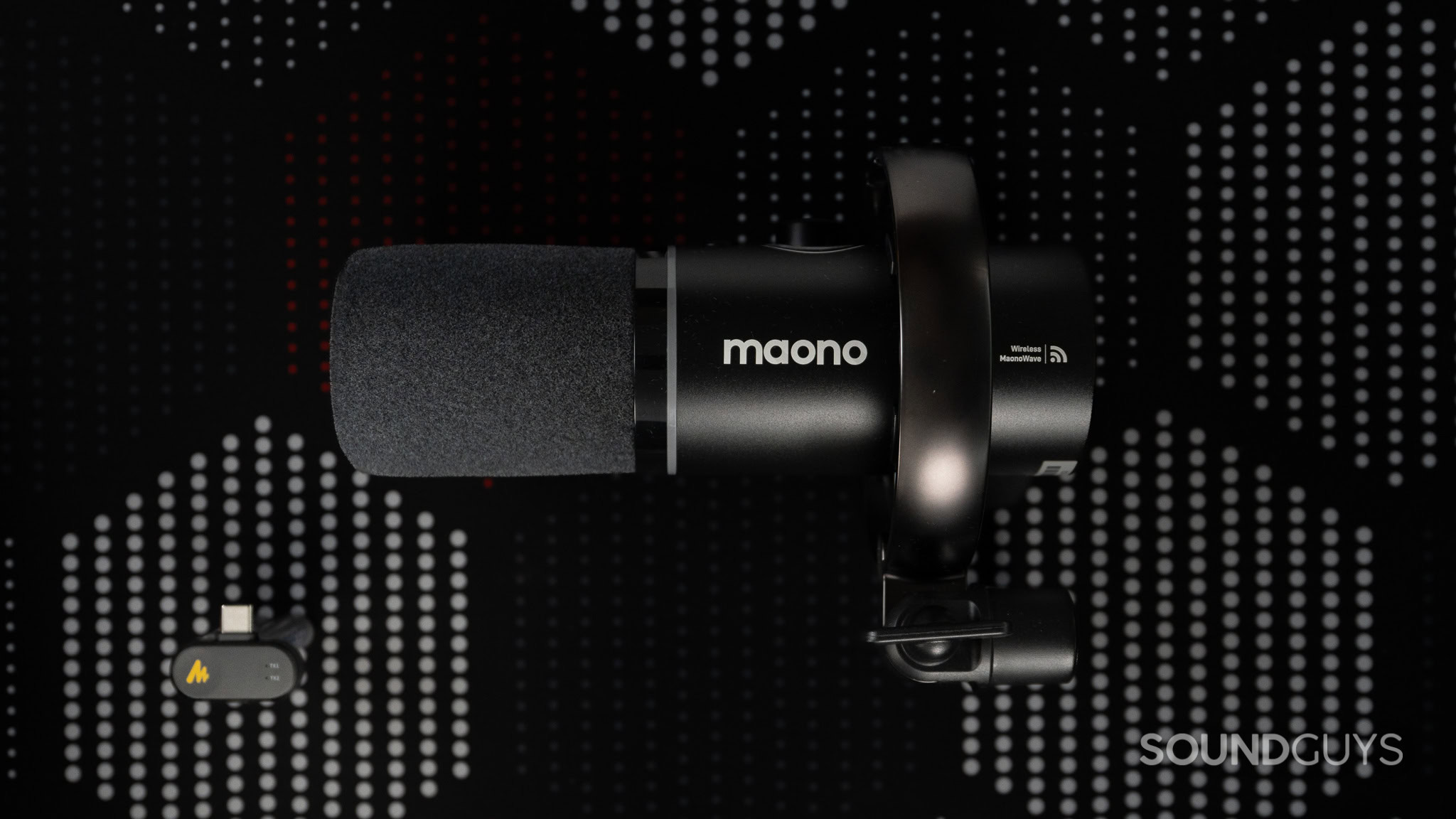 Maono PD200W Top Down Maono PD200W microphone.