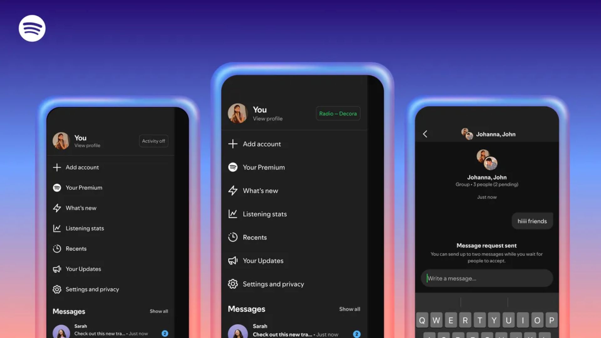A screenshot of the Spotify 'Groups' feature.