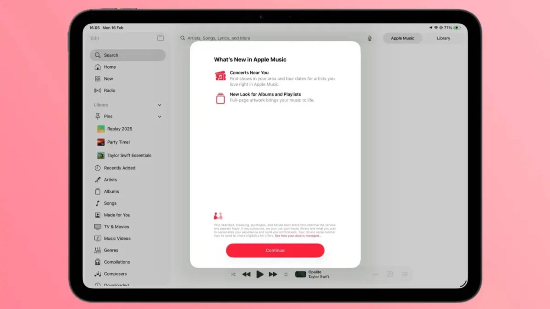 A screenshot of Apple Music's live events discovery.