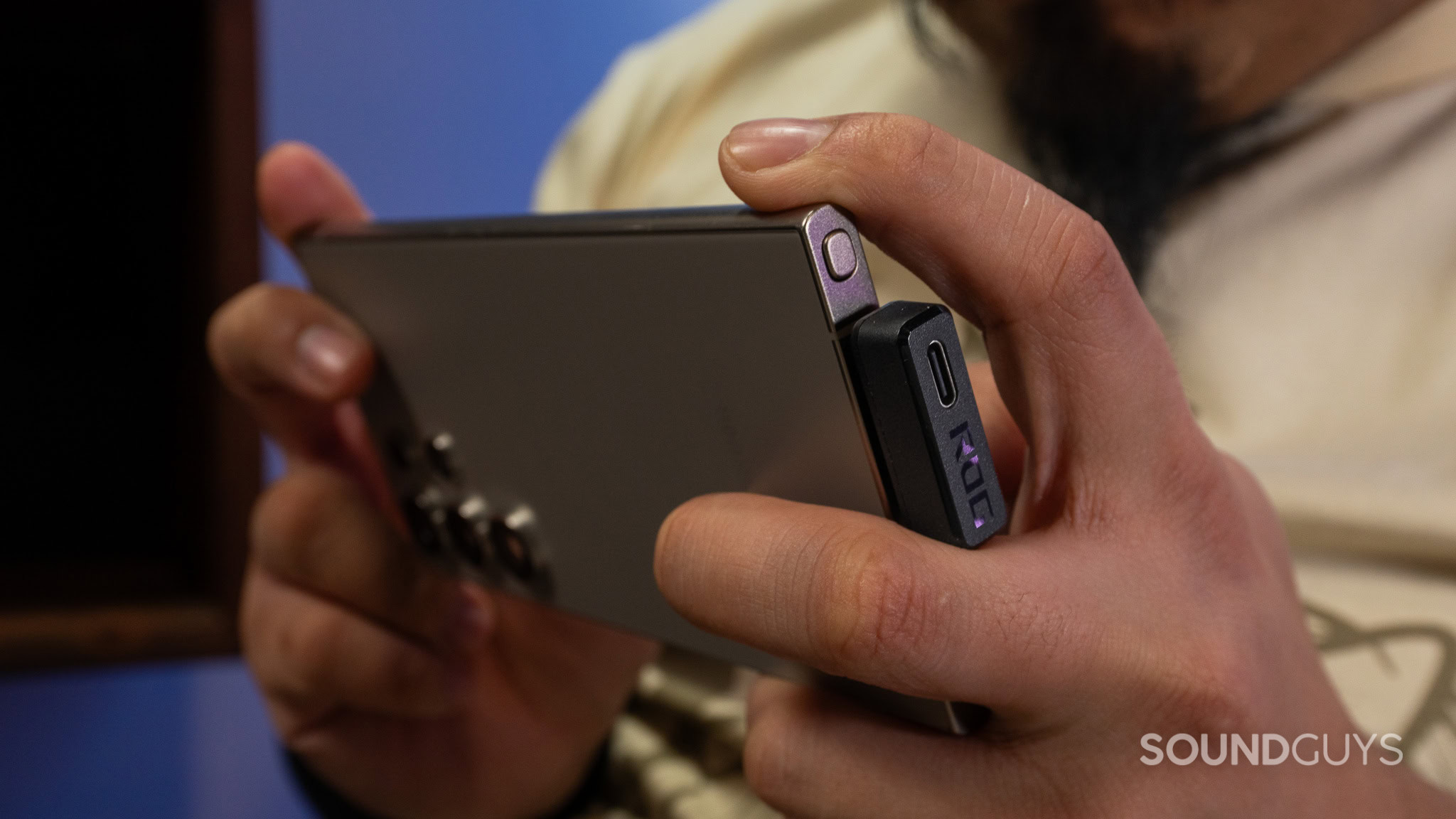 ROG Cetra Open Wireless Wireless USB Dongle on phone