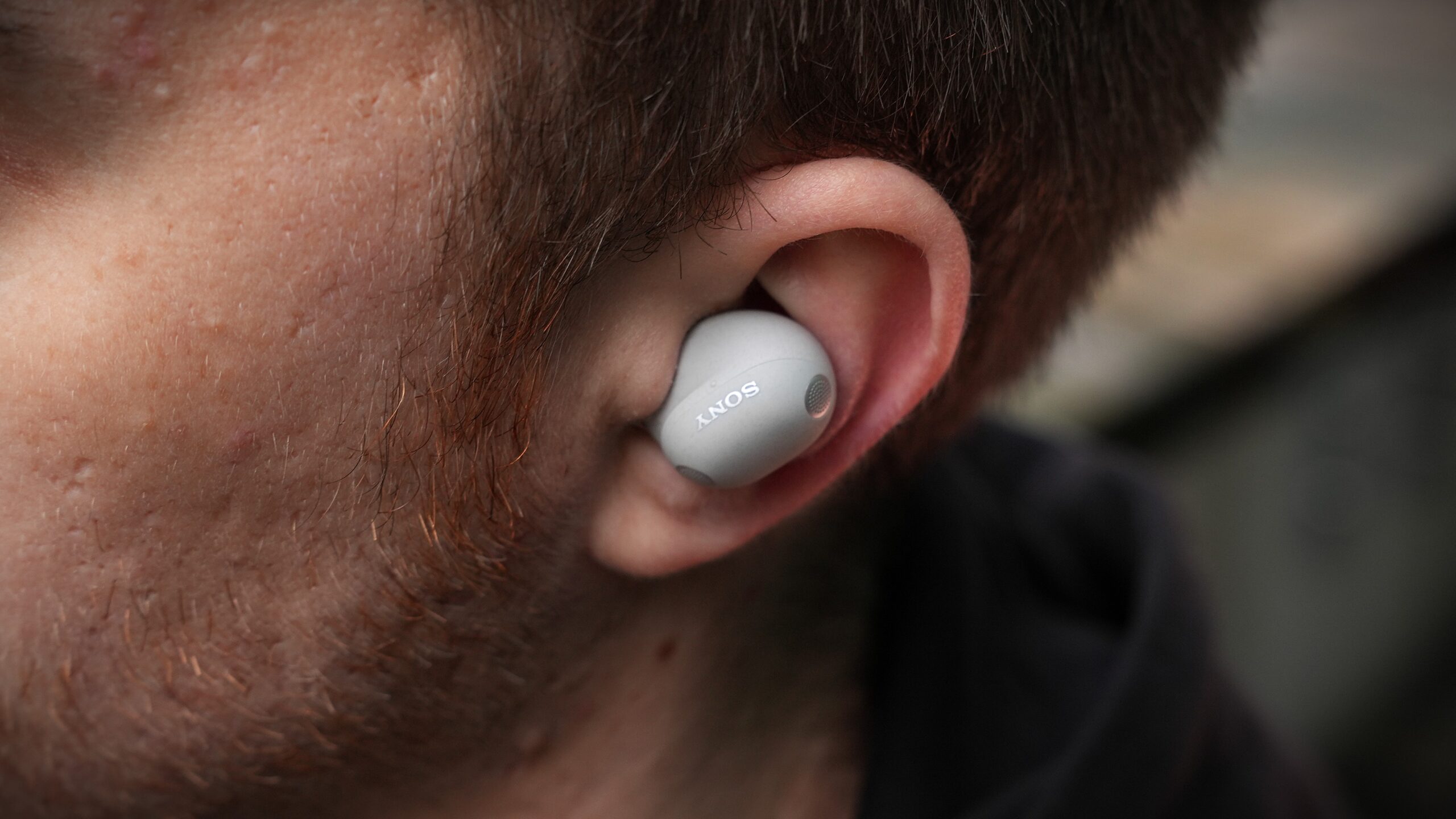 Sony Wf-1000XM6 earbuds in ear (2) close-up of the Sony WF-1000XM6 earbuds in-ear