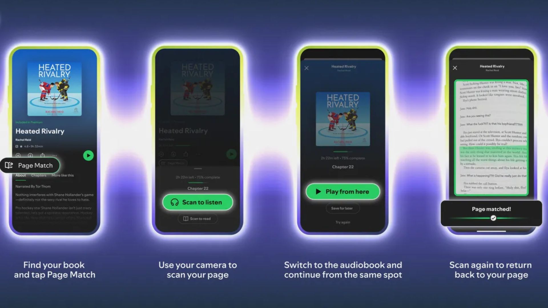 Spotify-Page-Match-feature A screenshot of Spotify's Page Match feature.