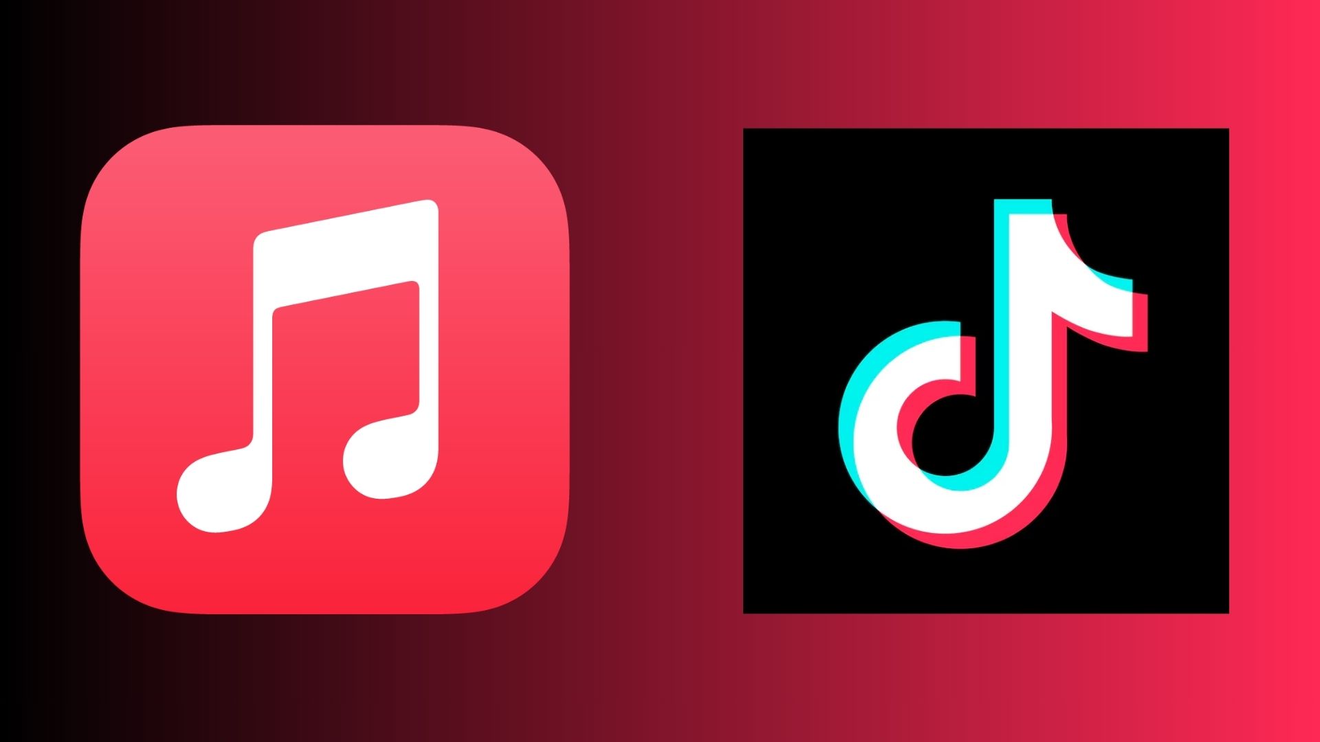 Apple-Music-and-TikTok-logos A screenshot of the Apple Music and TikTok logos.