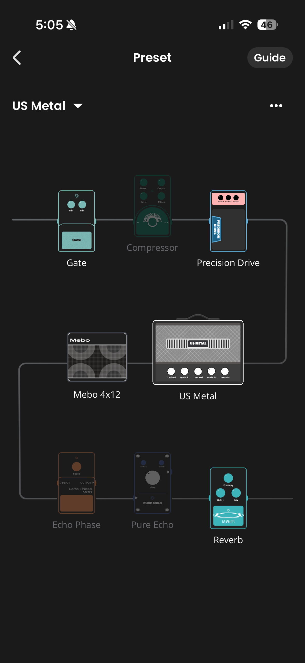 A screenshot of the JBL One app while connected to the Bandbox Trio