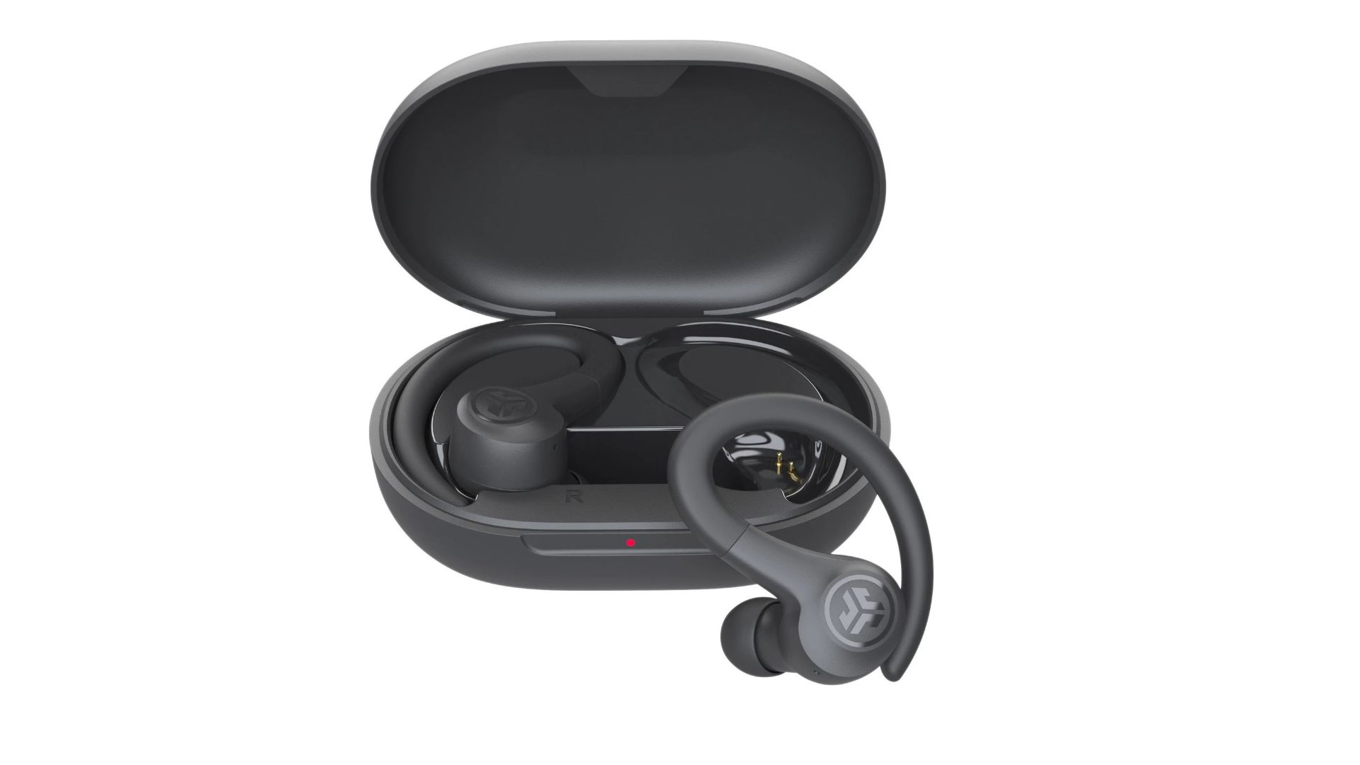 Stock image of the JLab Go Sport+ earbuds.