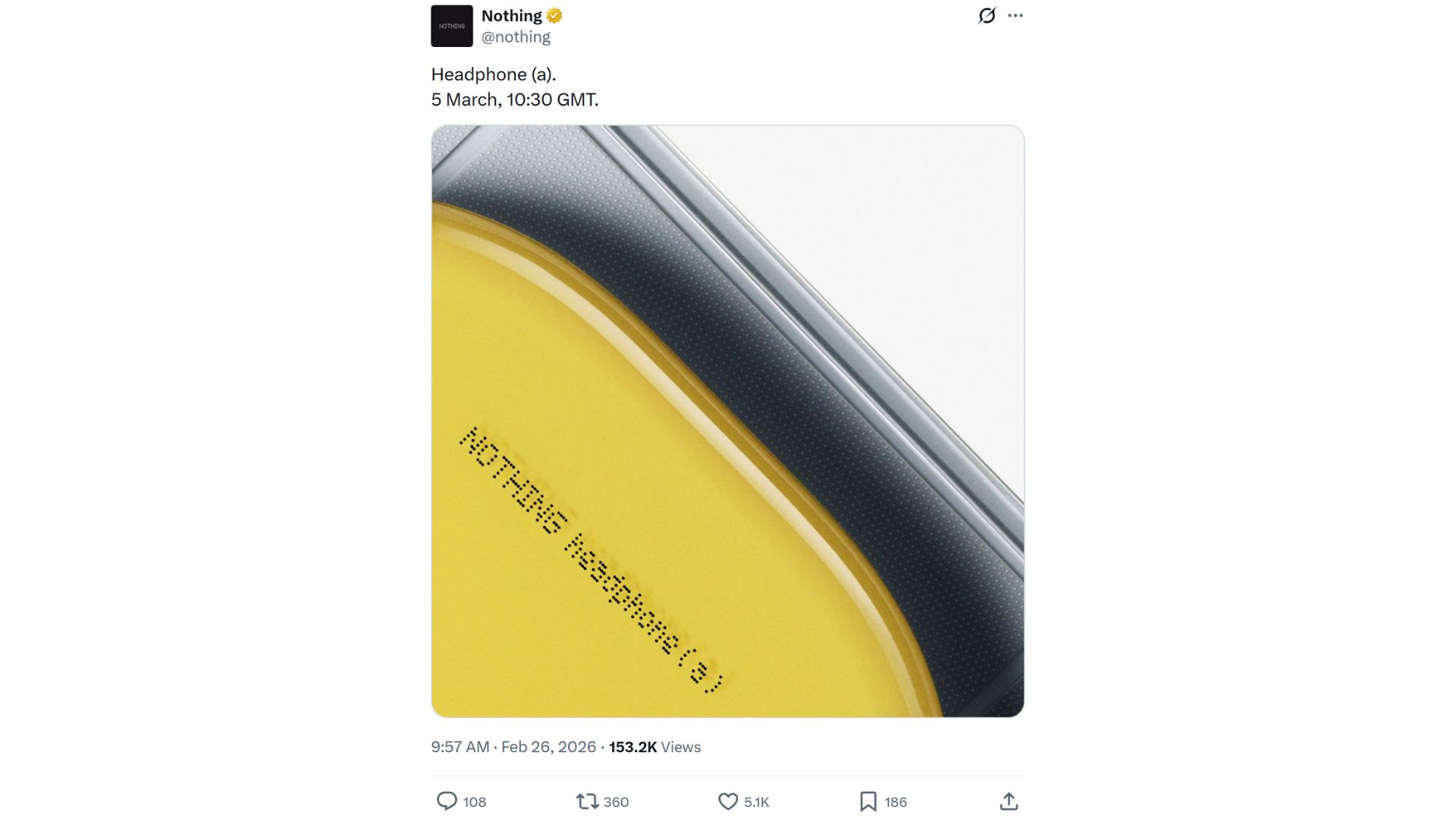 Nothing-teases-Nothing-Headphone-(a) A screenshot of Nothing's X post about the Nothing Headphone (a).
