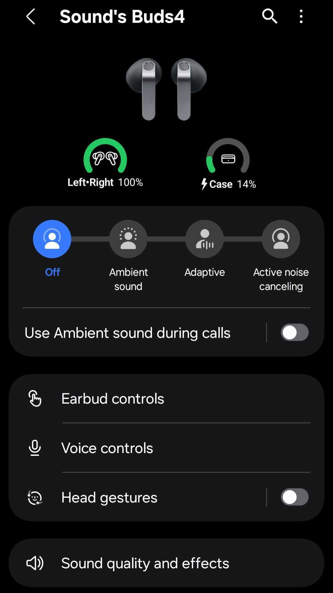 samsung galaxy buds 4 app homescreen