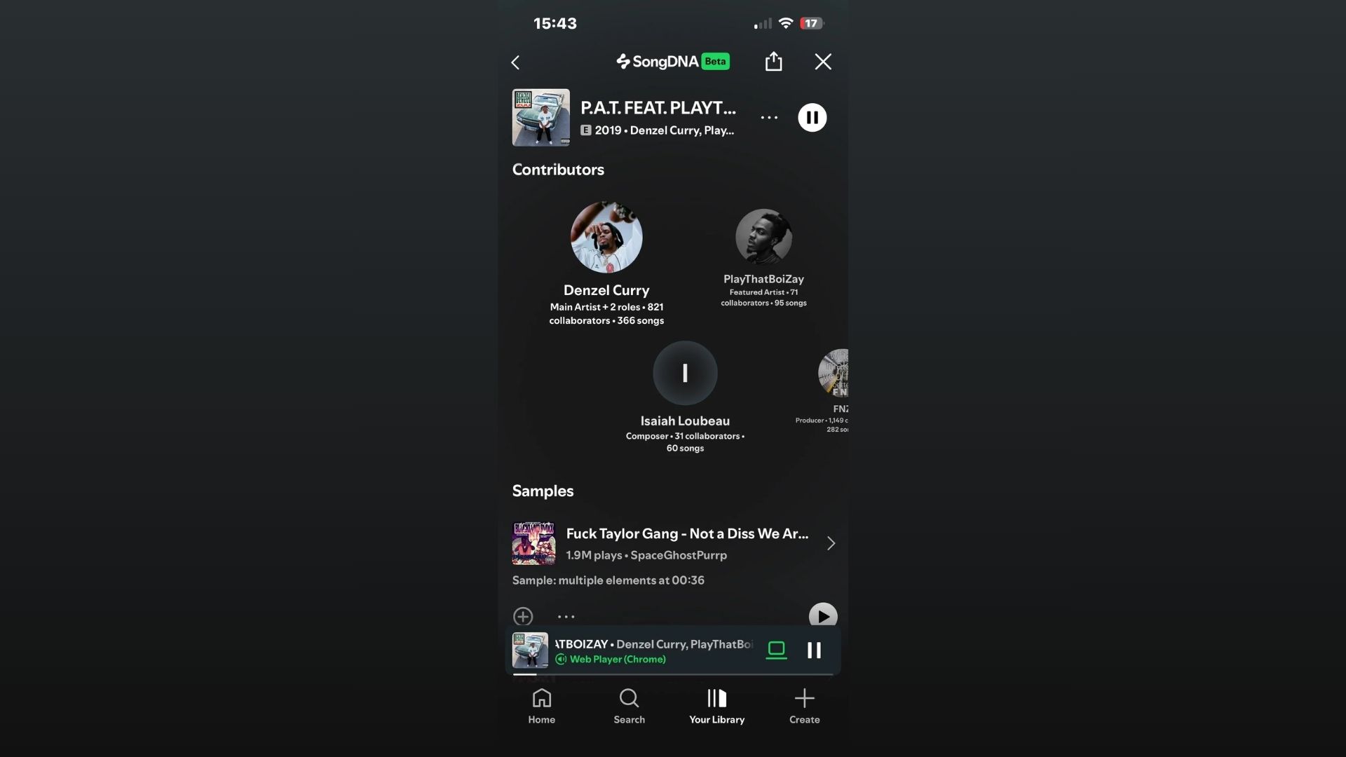 Spotify-Song-DNA-true-spotify A screenshot of Spotify's SongDNA feature.