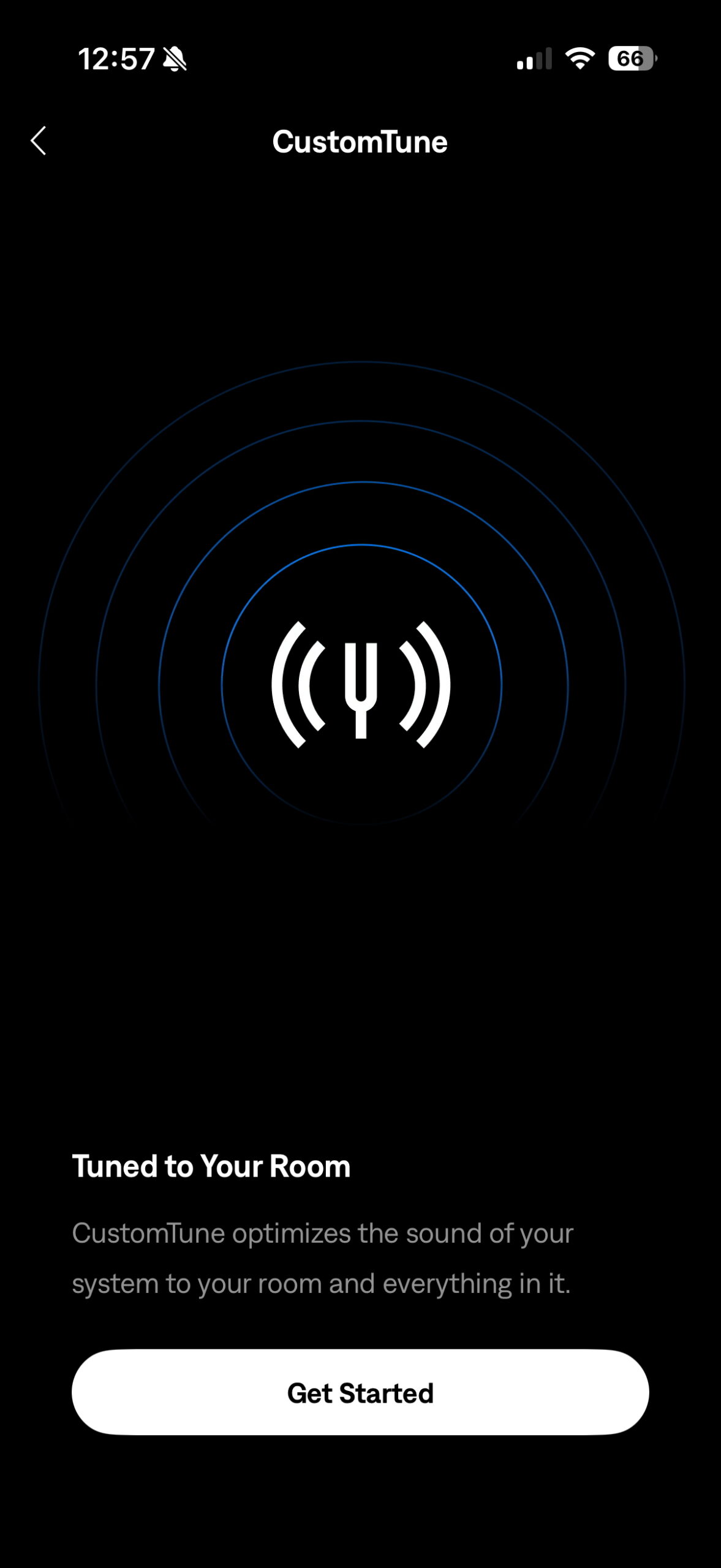 Screenshot of the Bose app while using CustomTune