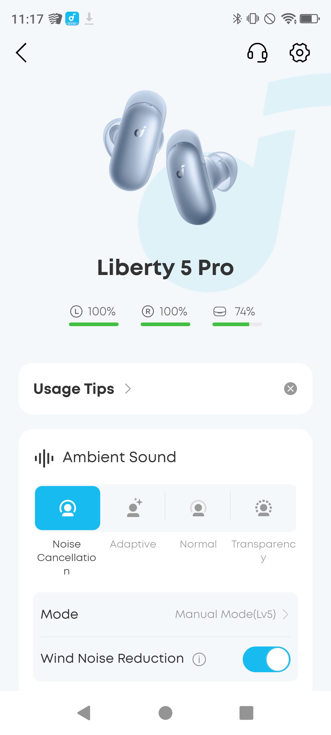 anker soundcore liberty 5 pro app homepage