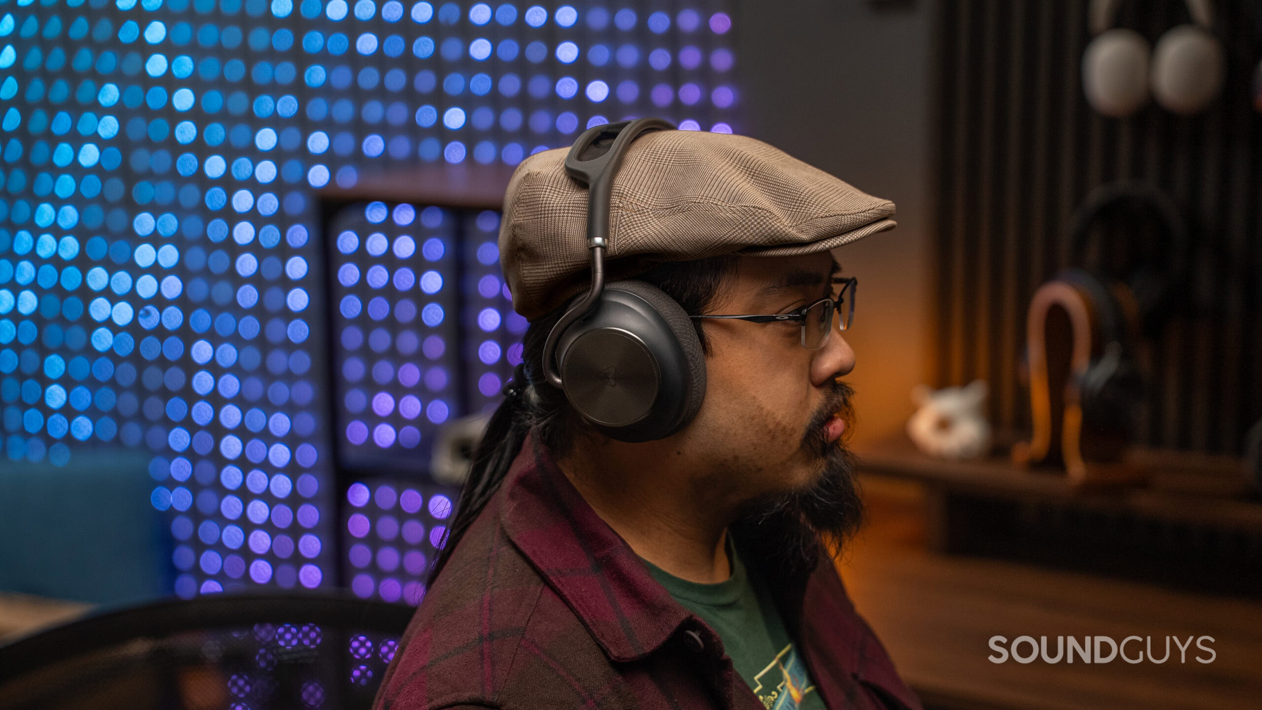 Turtle Beach Stealth Pro II worn by a person with a cap.