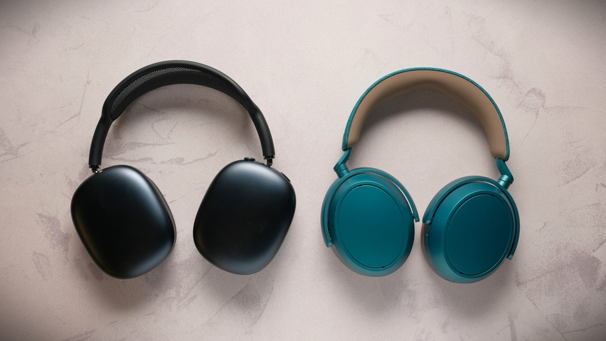 airpods max vs sennheiser momentum 4 airpods max vs sennheiser momentum 4 headphones face down on table