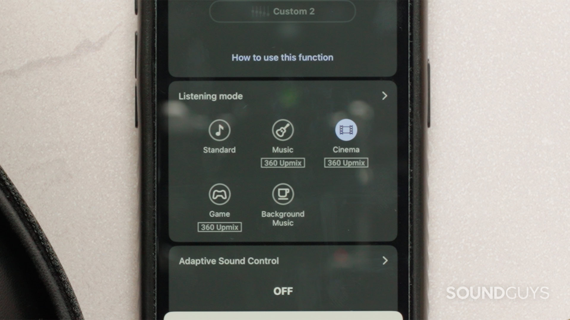 Screenshot of the Sony Connect app while connected to the WH-1000X The Collexion.