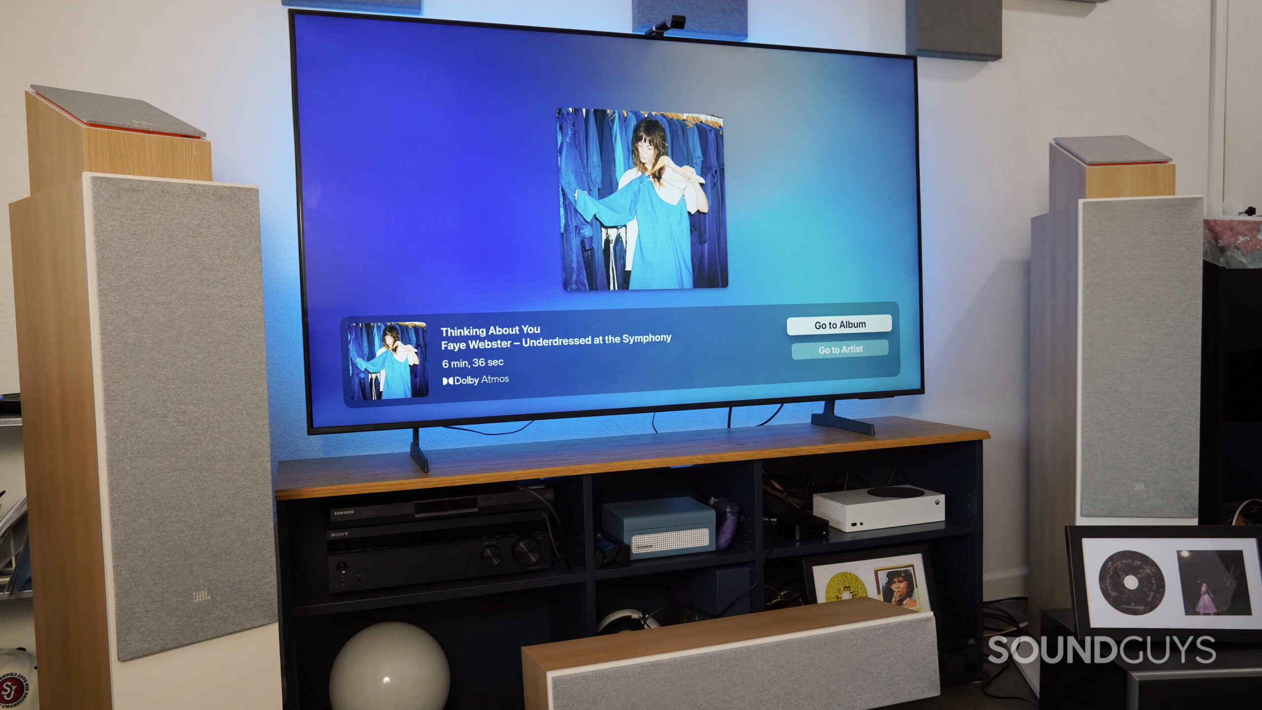 Dolby Atmos music playing on a 5.1.2 speaker system.