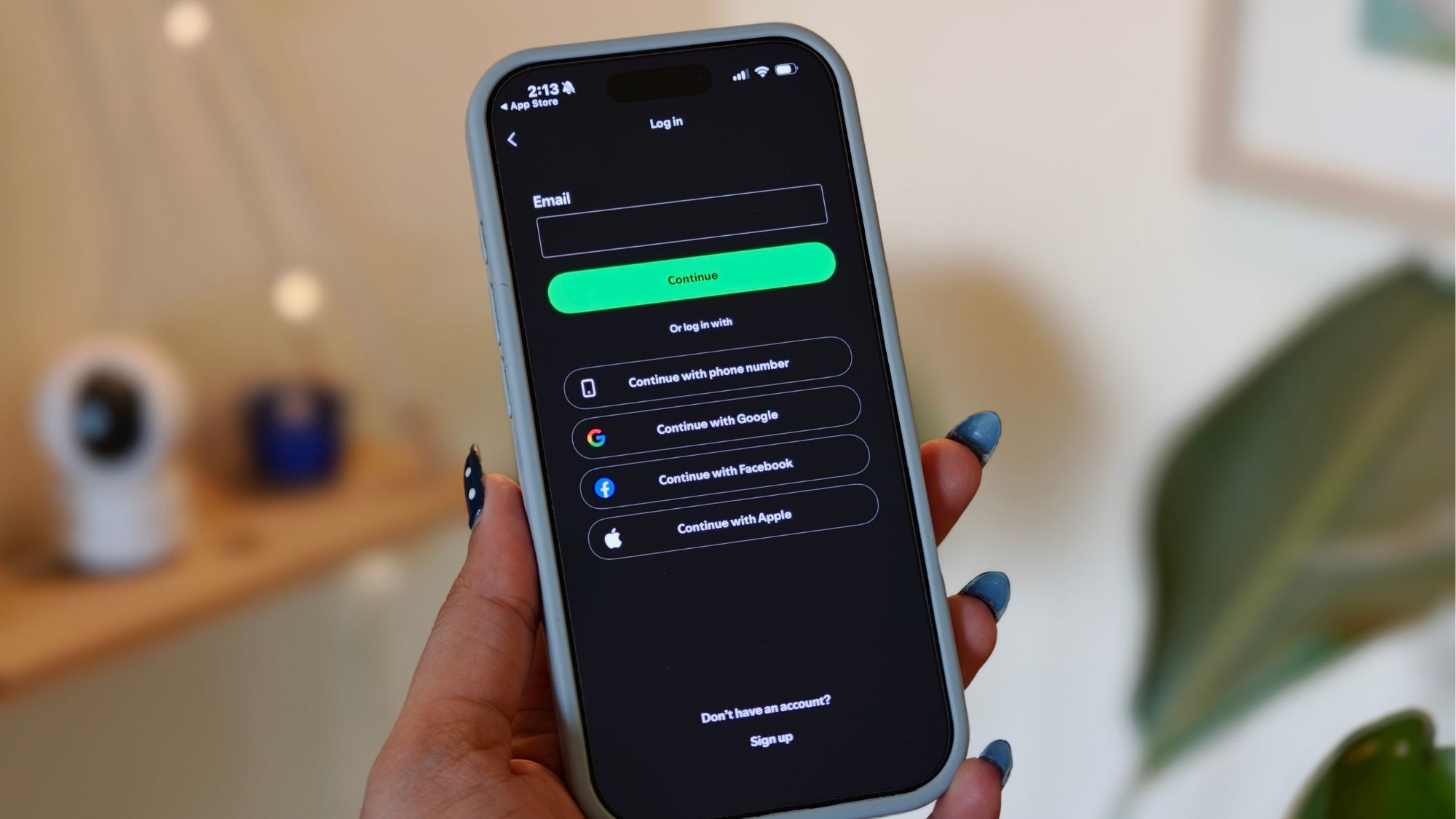 Spotify account login options