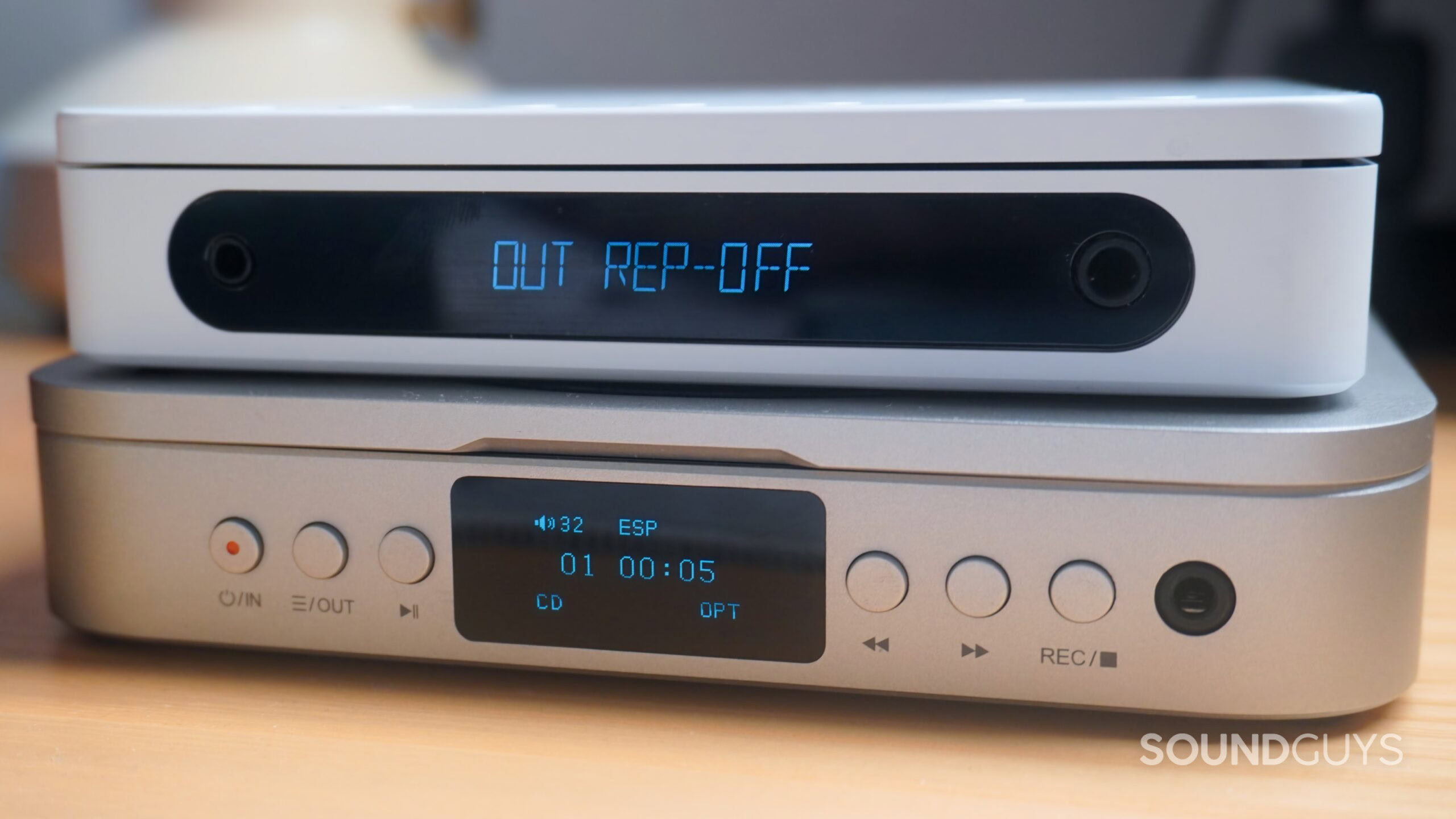 CD-Player-7 The Fiio DM13 atop the Fosi Audio Merak CD player.
