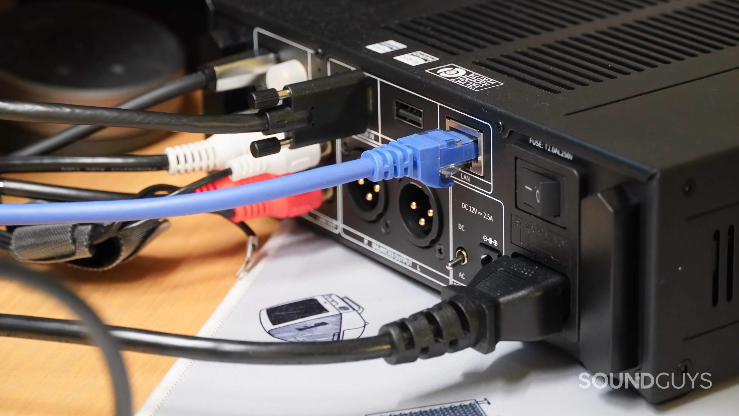 Fiio-K15-SG-4 Ports and input cables on the back of the Fiio K15.