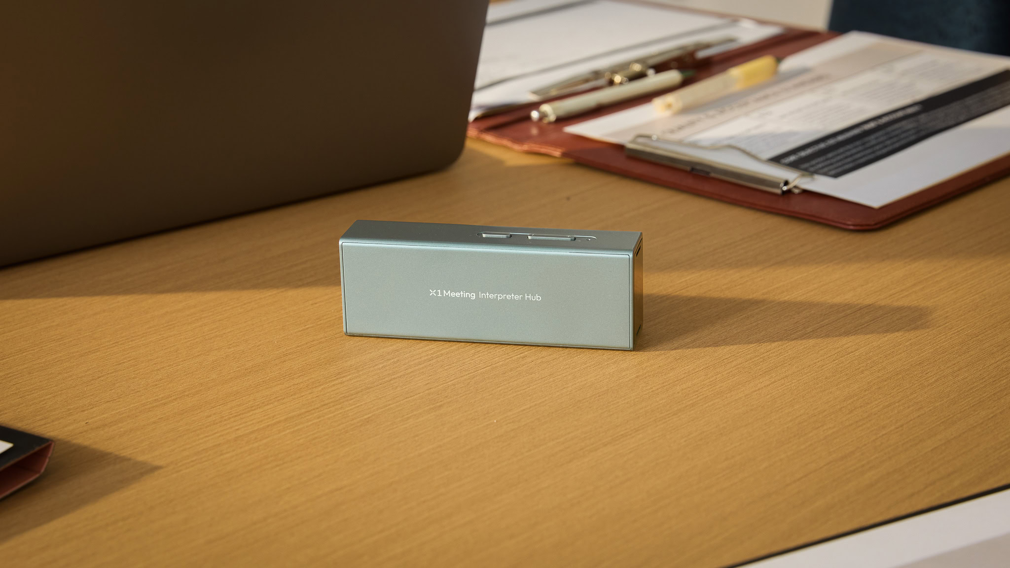 Timekettle X1 device on a table.