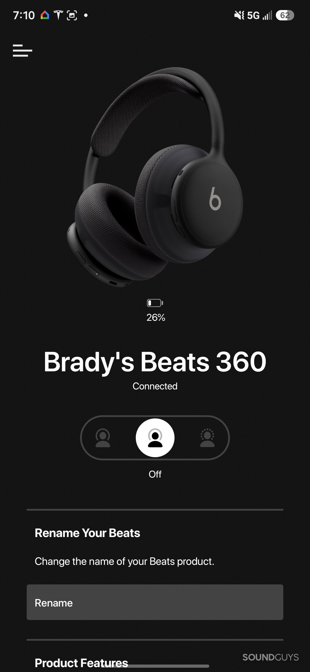 The Beats 360 in the Beats app for Android.