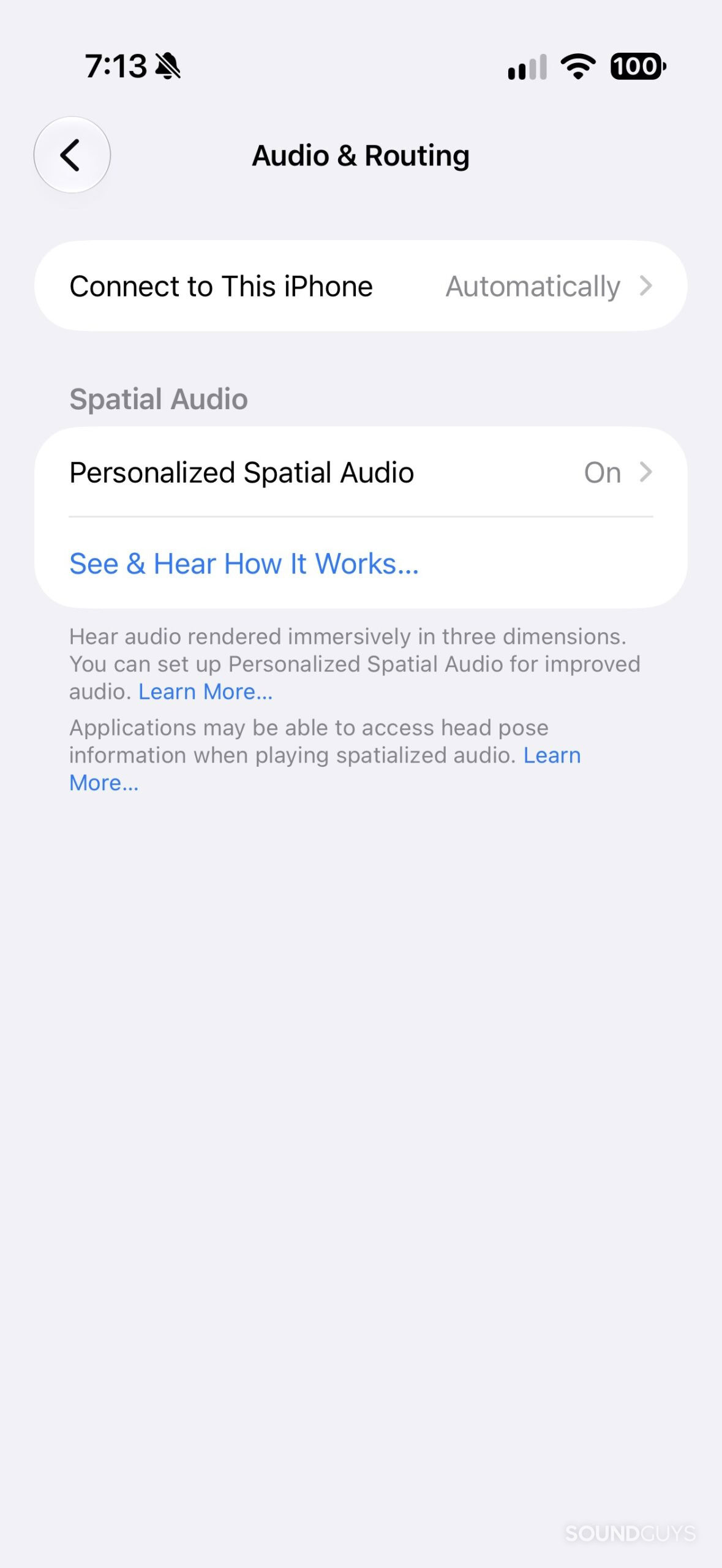 Personalized Spatial Audio in the Beats app.