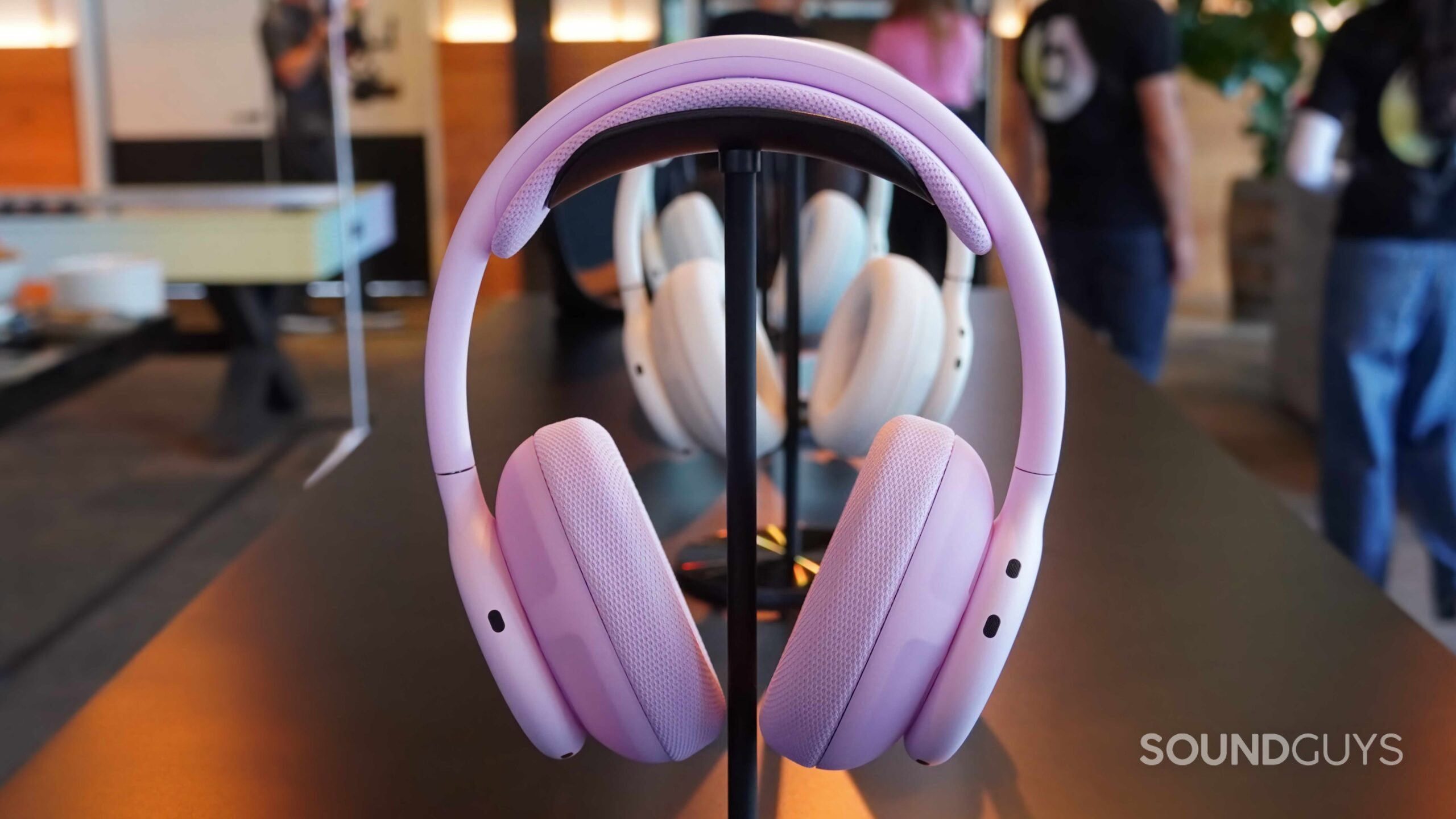 Beats-360-review-4 A pair of pink Beats 360 headphones.