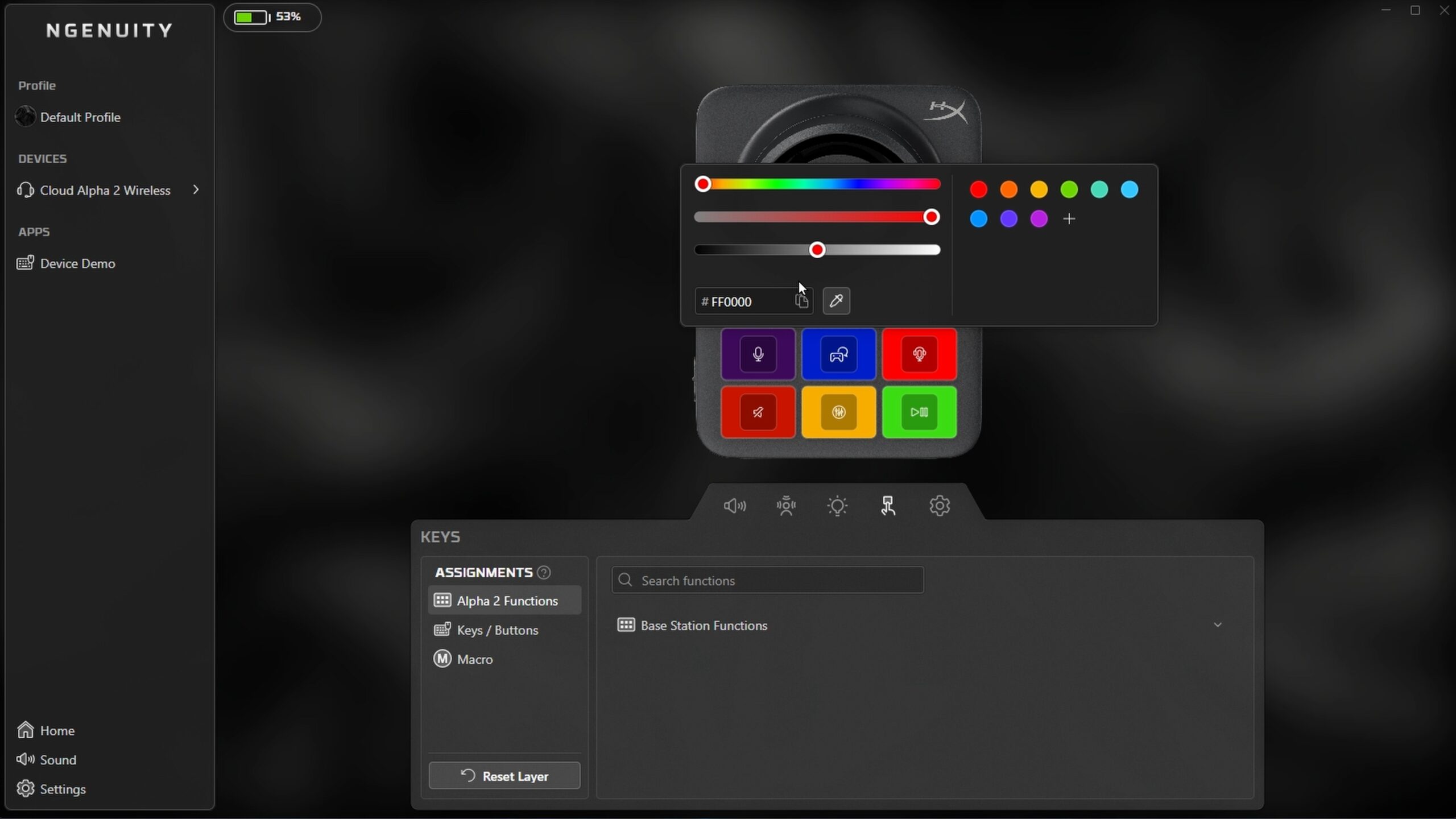 HyperX Cloud Alpha 2 has a work around to turn off the RGB buttons