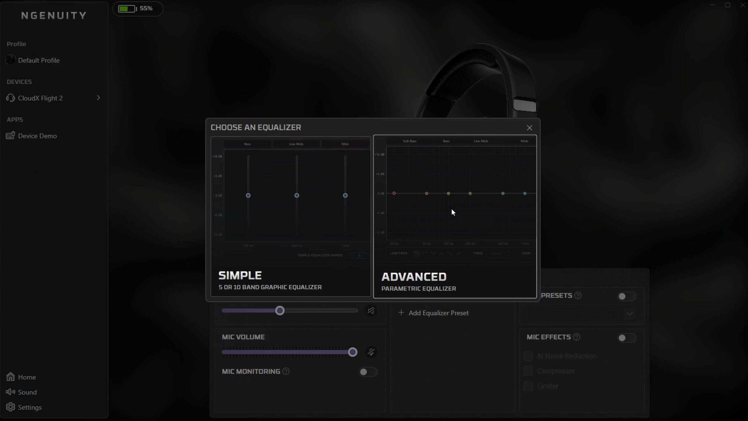 HyperX CloudX Flight 2 Wireless EQ setup HyperX CloudX Flight 2 Wireless EQ setup