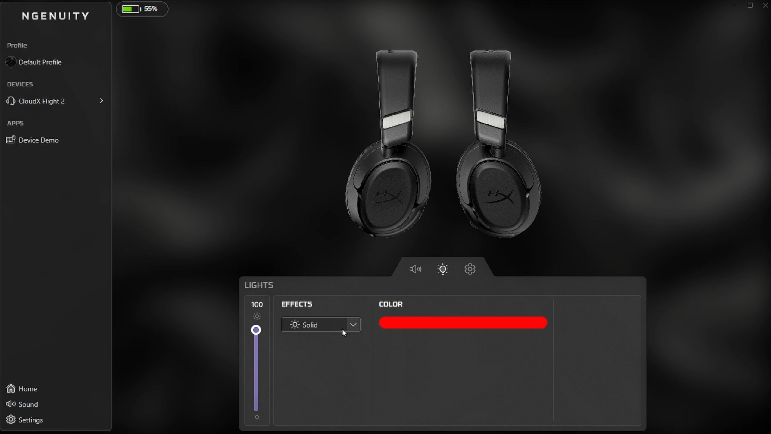 HyperX CloudX Flight 2 Wireless RGB settings HyperX CloudX Flight 2 Wireless RGB settings