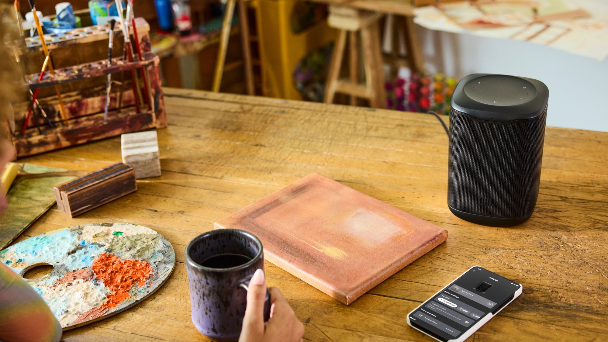 JBL Cove speaker on a table