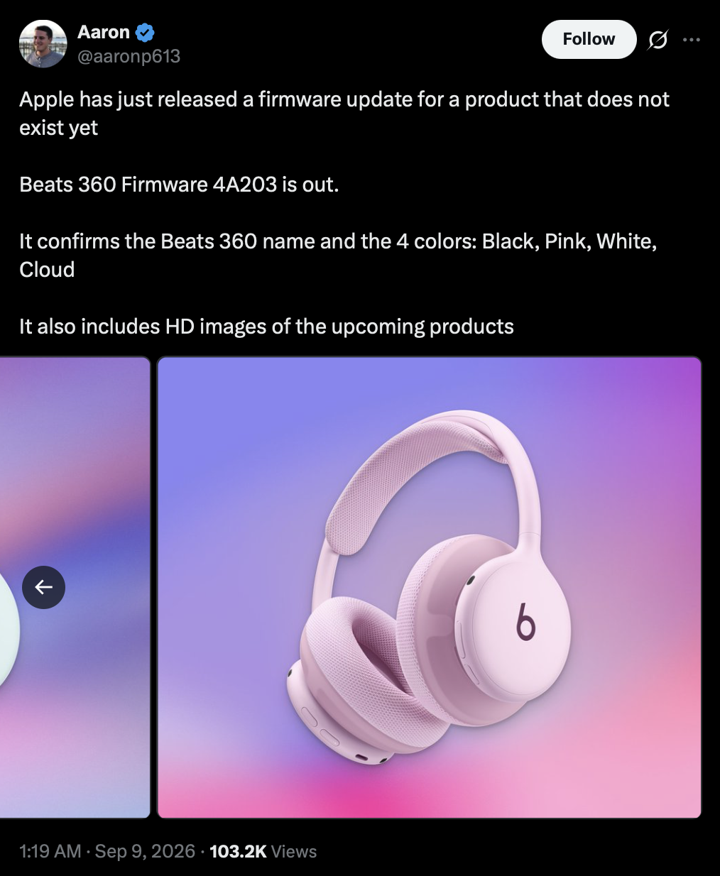 Aaron Perris posted about Beats 360 on X